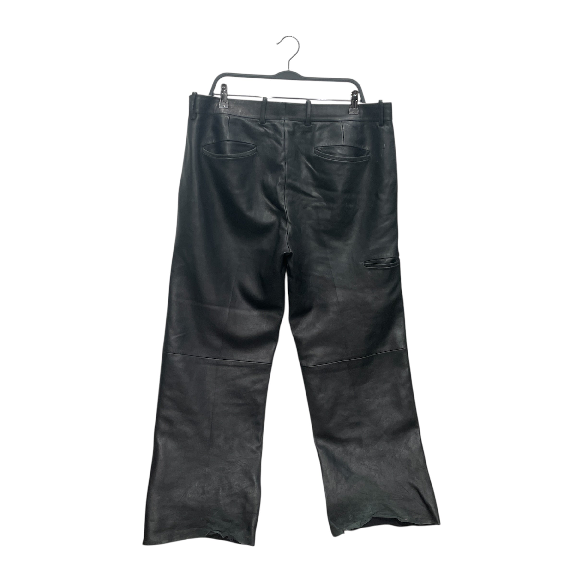 Helmut Lang/Straight Pants/34/Leather/BLK/PANELED LEATHER PANT view 2