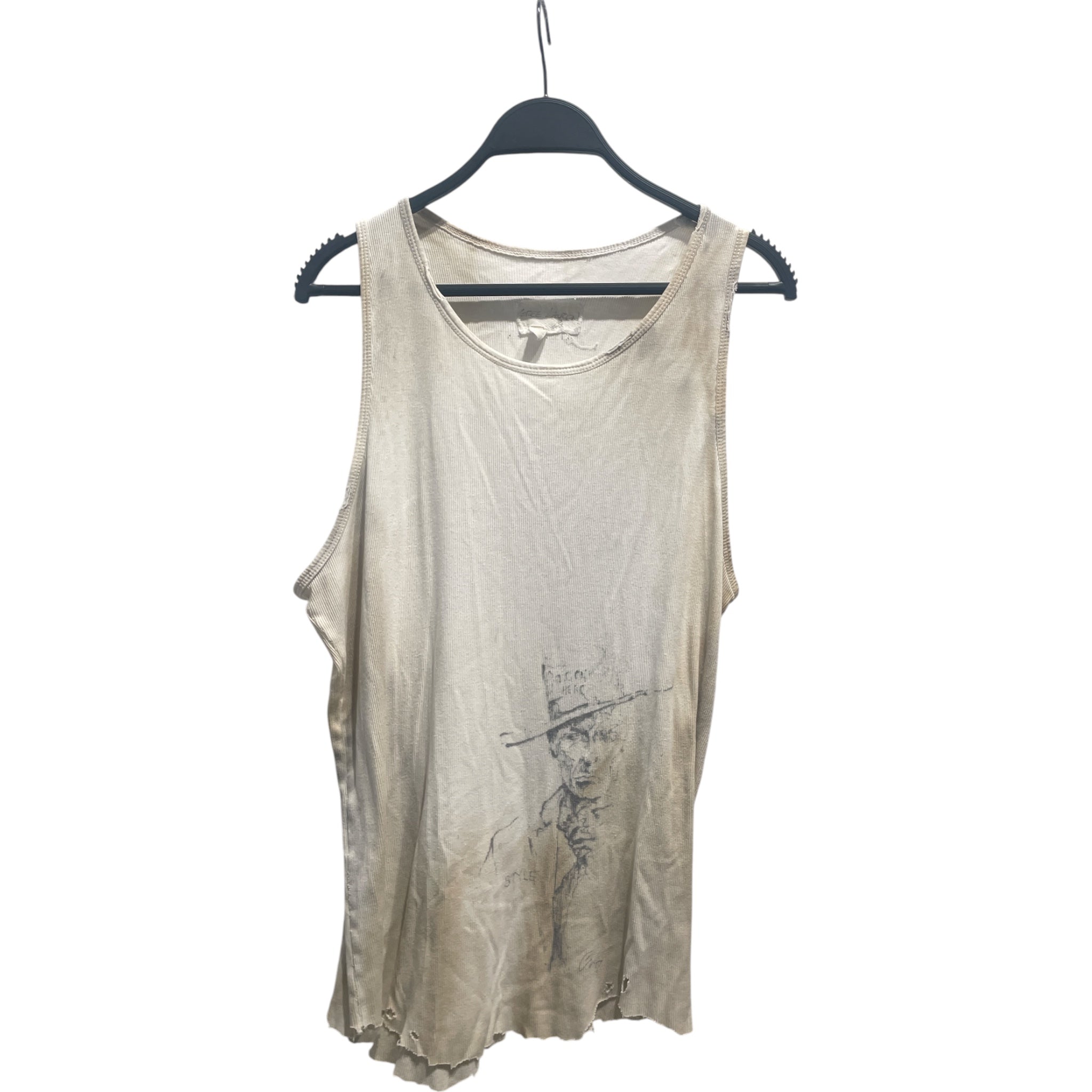 GREG LAUREN/Tank Top/Cotton/WHT/Graphic/cowboy print
