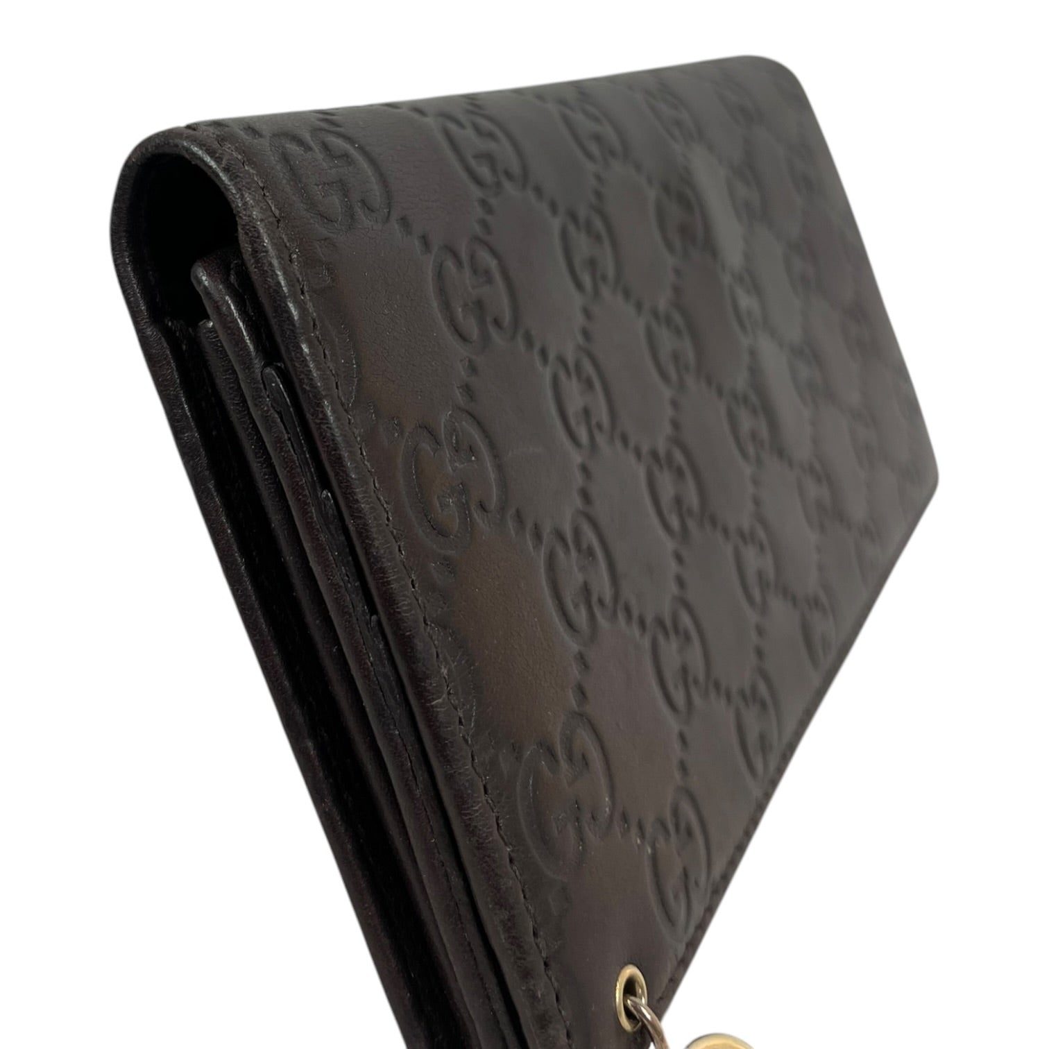 GUCCI/Bifold Wallet/Monogram/Leather/BRW/GUCCISSIMA W/ GG CHAIN view 6