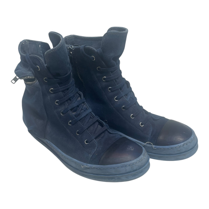 Rick Owens/Hi-Sneakers/US 11/Cotton/NVY/RICK OWENS BLU DRKSHDW