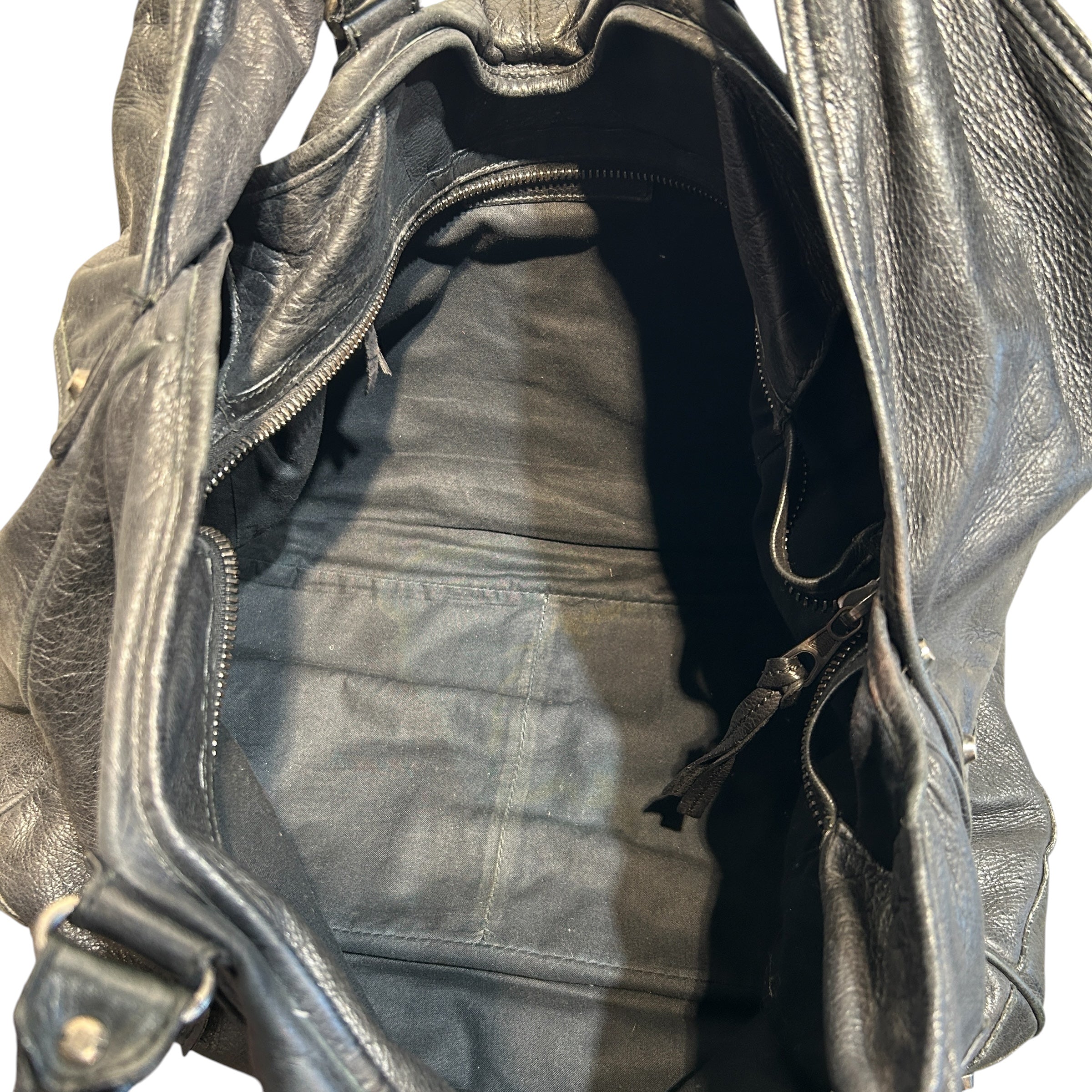 BALENCIAGA/Tote Bag/Leather/BLK/MOTO CROSS WEEKENDER view 4