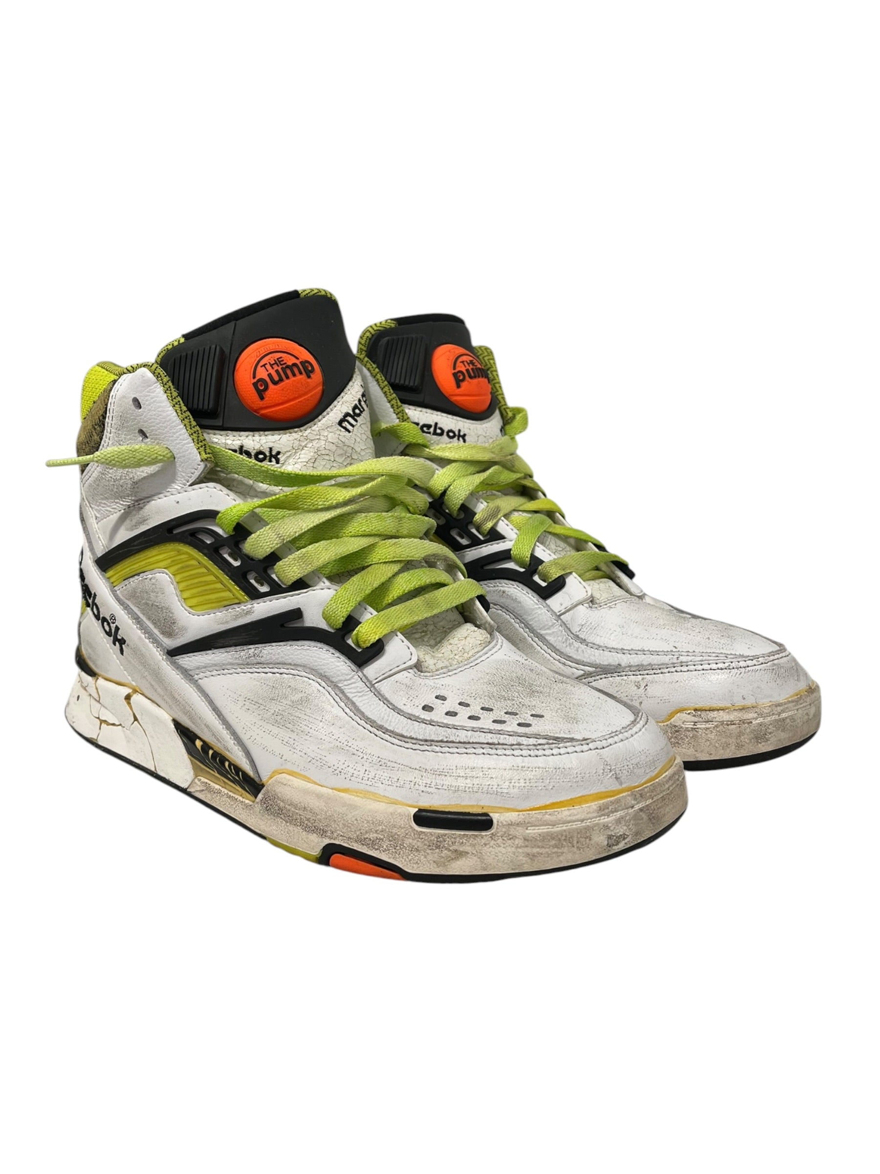 Reebok/Maison Margiela/Hi-Sneakers/US 10/Leather/WHT/MARGIELA REEBOK PUMP GRN view 1