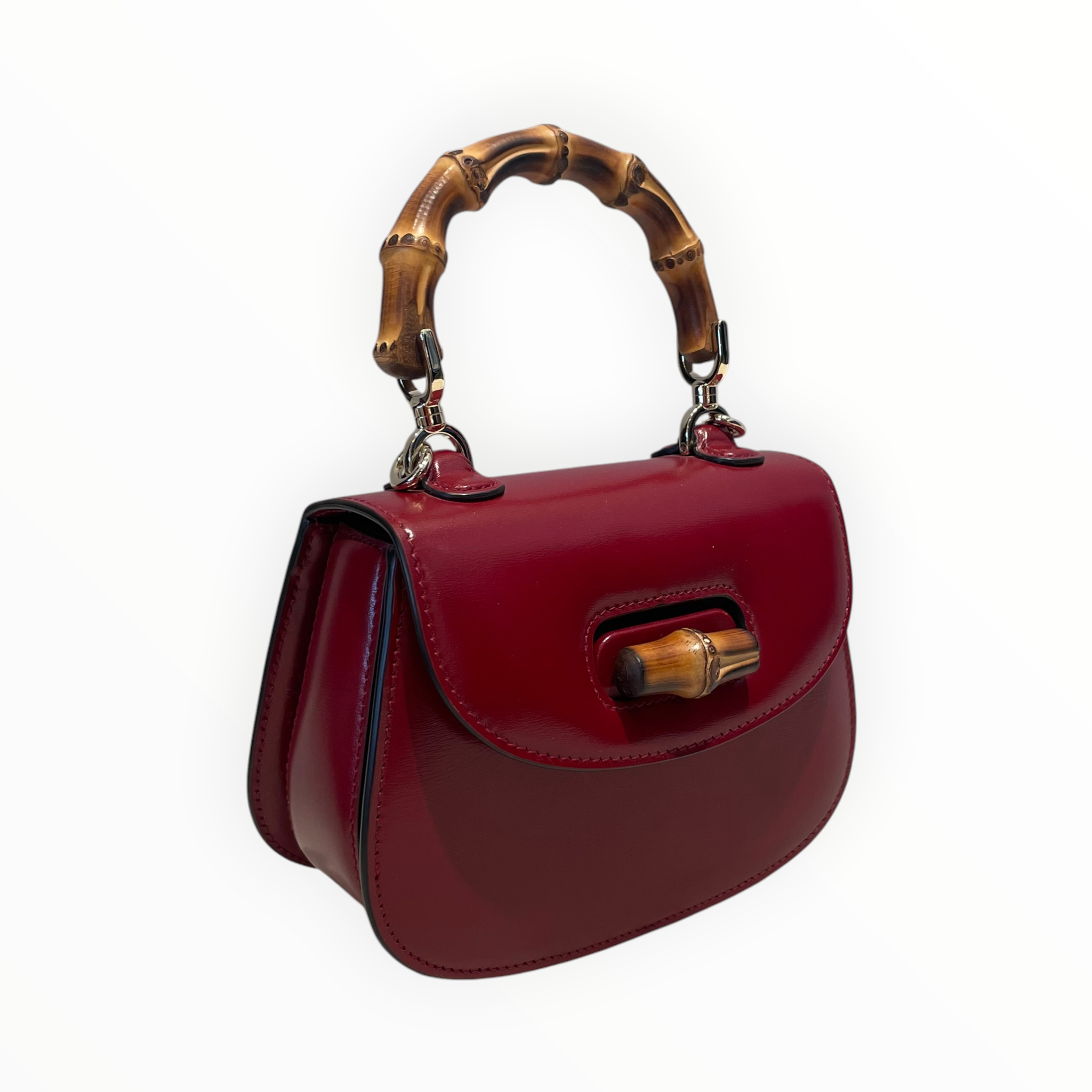 GUCCI/Hand Bag/Leather/RED/Bamboo 1947 view 6