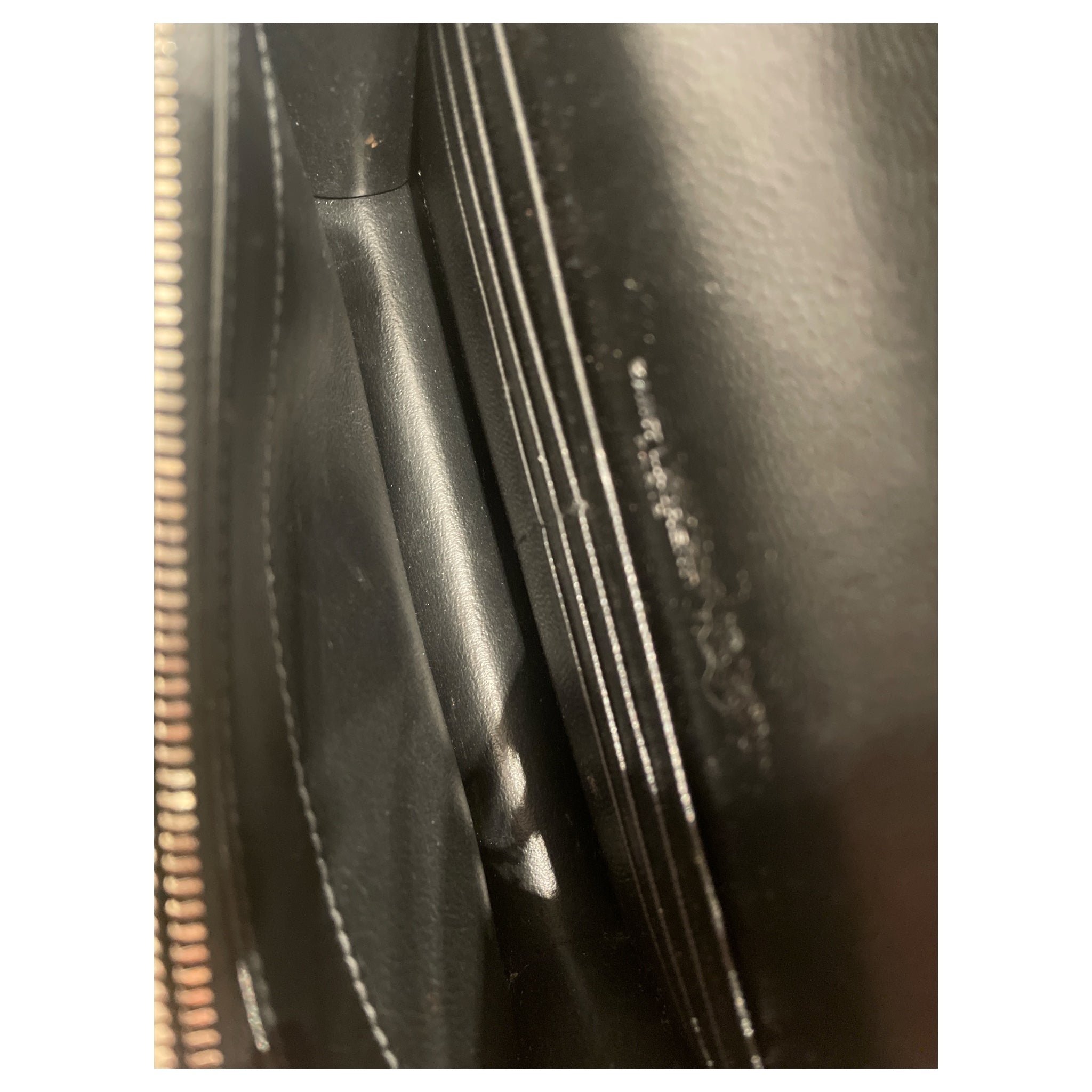 SAINT LAURENT/Cross Body Bag/Leather/BLK/envelope silver view 3