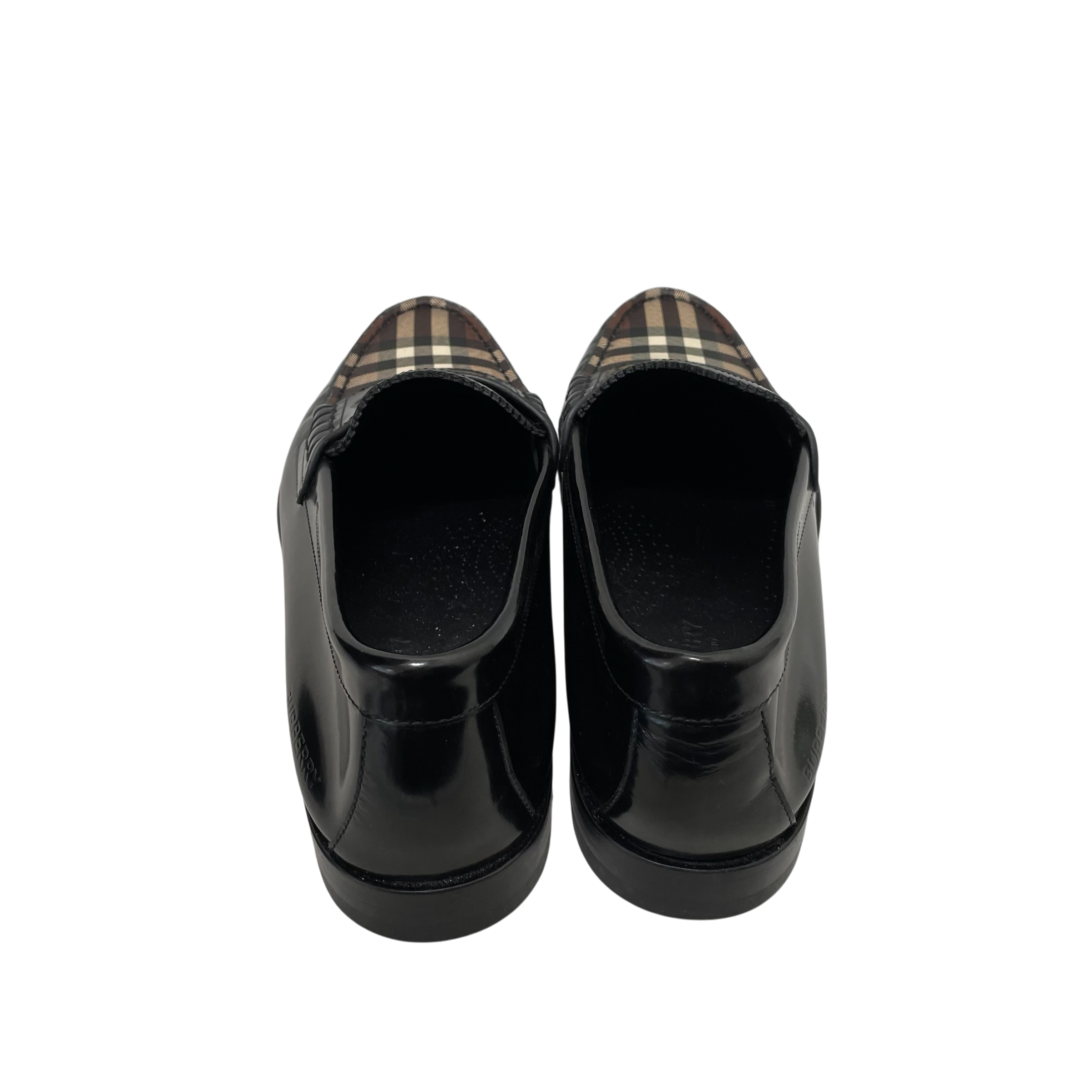BURBERRY LONDON/Deck Shoes/EU 39.5/Tartan/BLK/Leather Printed Dress Shoes view 2