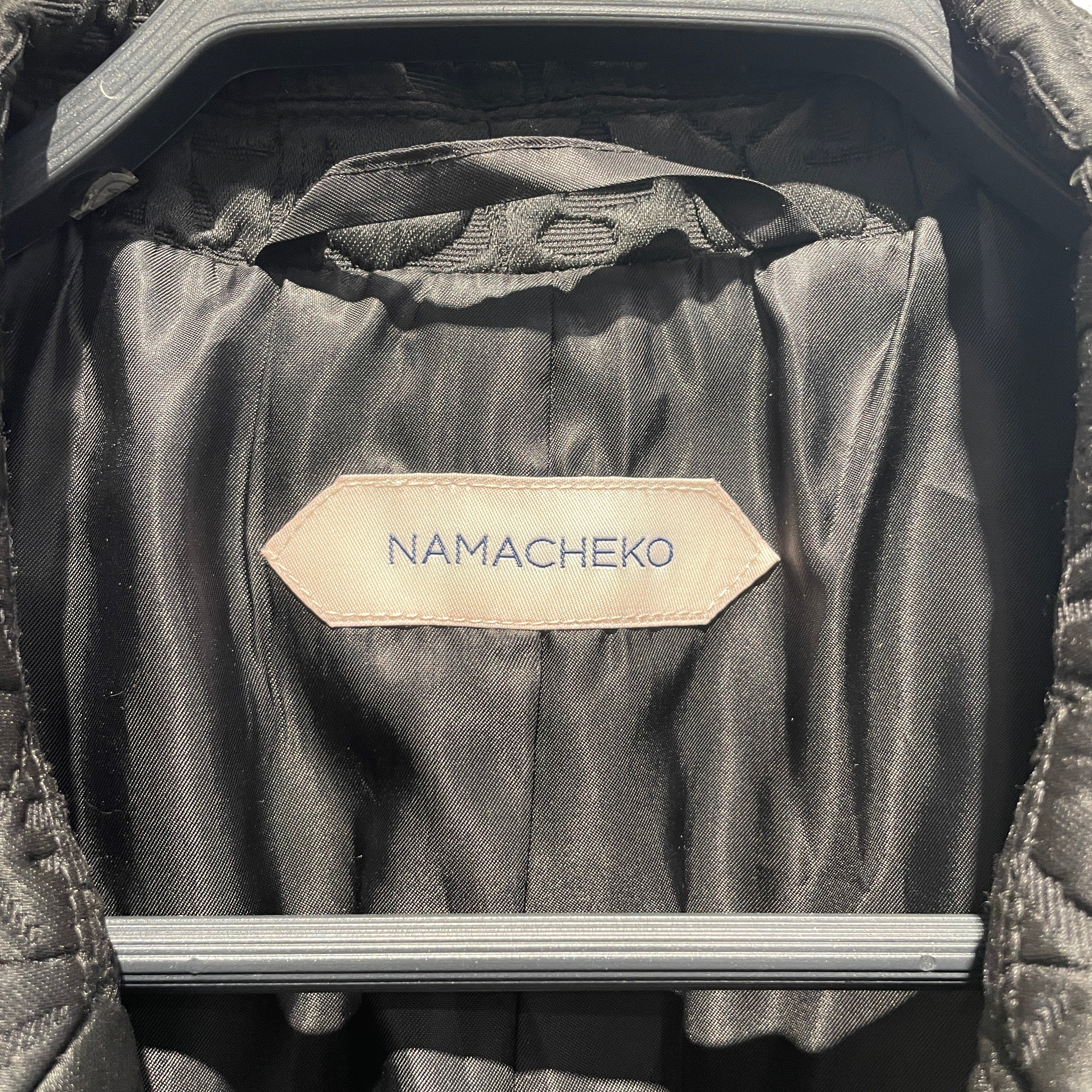 NAMACHEKO/Coat/M/Polyester/BLK/All Over Print/ABSTRACT PRINT BLAZER view 3