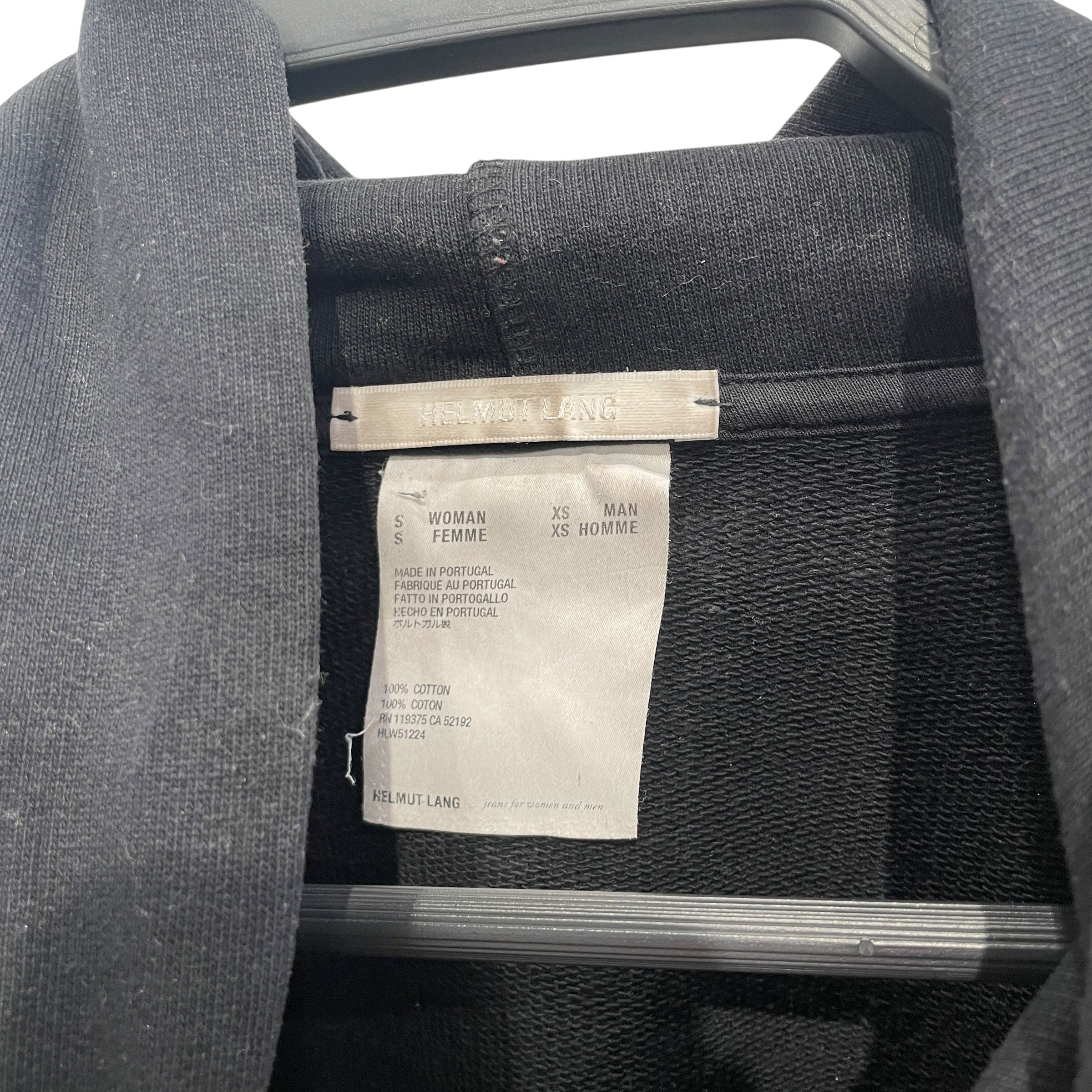 Helmut Lang/Hoodie/XS/Cotton/BLK/FINESTSWEATS view 3