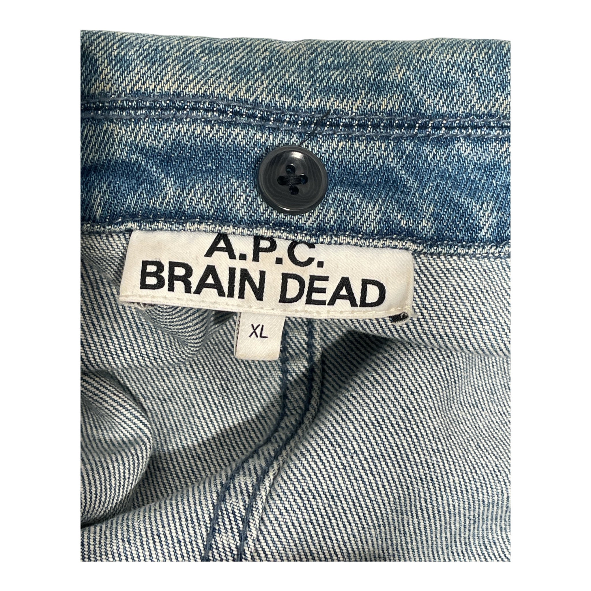 A.P.C./Brain Dead/Denim Jkt/XL/Cotton/BLU/YELLOW PRINT view 3