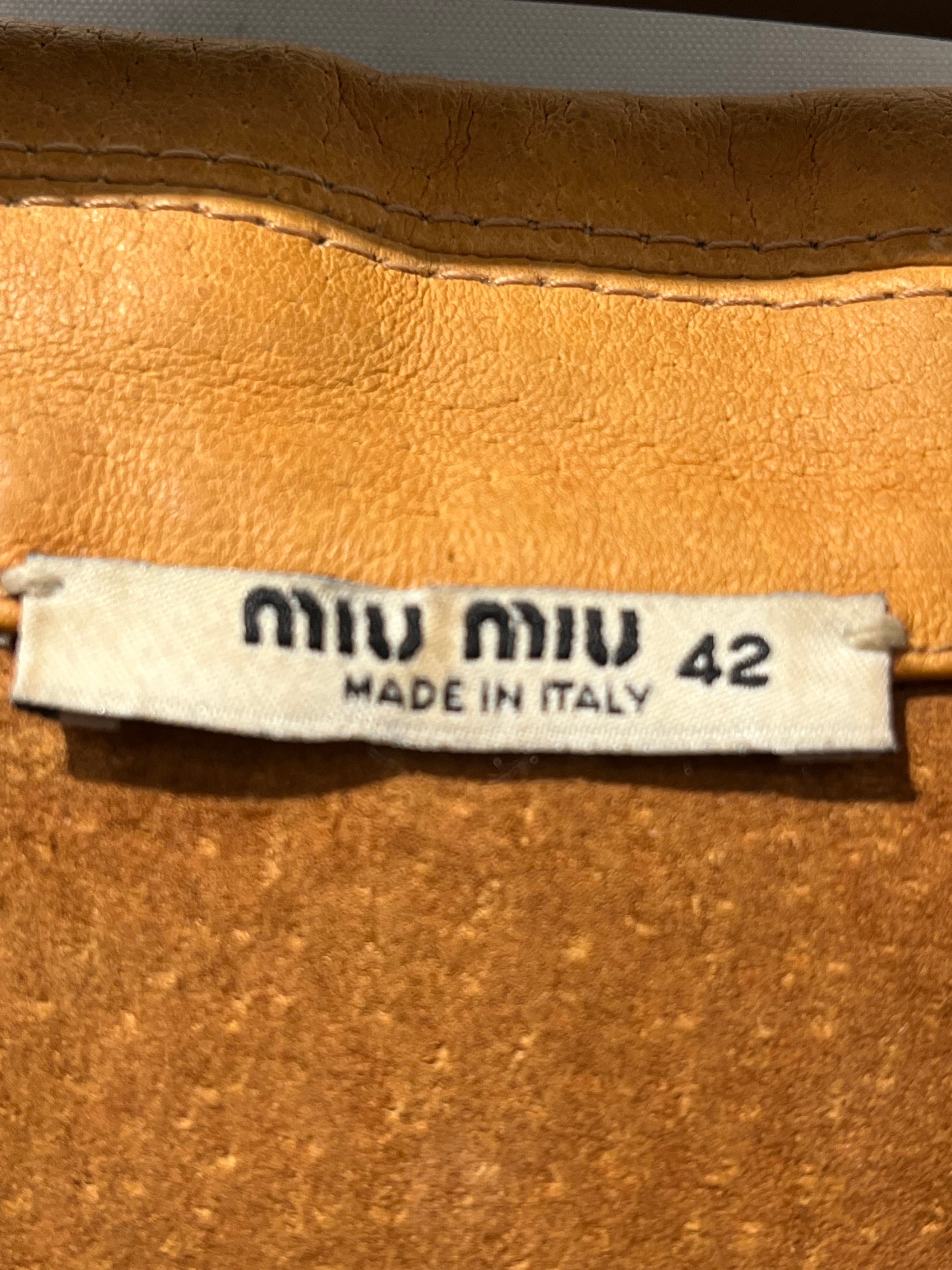 MIU MIU/Blouse/42/Leather/BRW/WESTERNSNAP BUTTON WHITESTITCH view 4