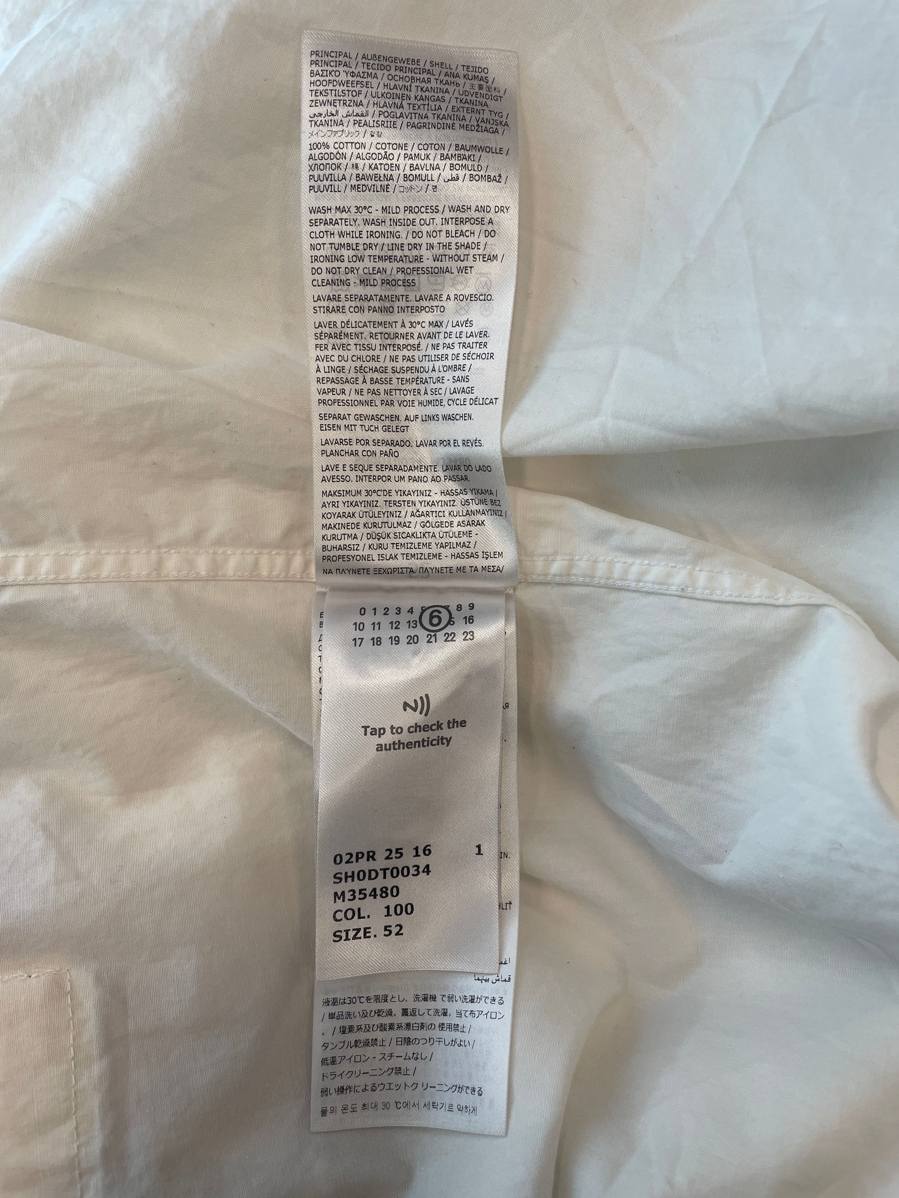 MM6/LS Shirt/52/Cotton/WHT/YLW TAG view 7