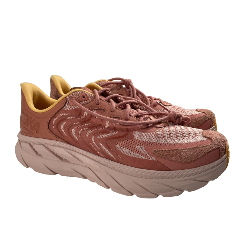 HOKA ONE ONE/Low-Sneakers/US 11.5/All Over Print/Acrylic/PNK/PNK/YLLW 1-1 RUN SHOE