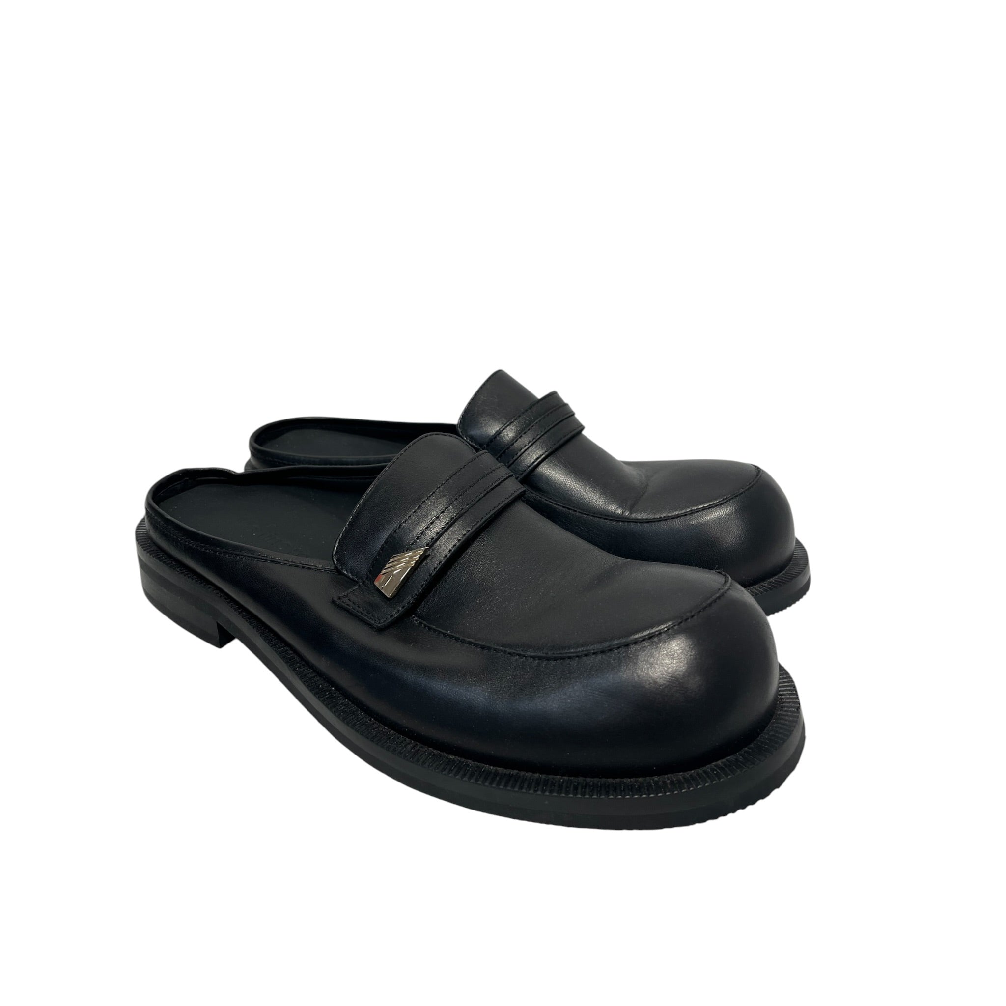 MARTINE ROSE/Loafers/EU 45/Leather/BLK/Bulb Toe Mule view 1