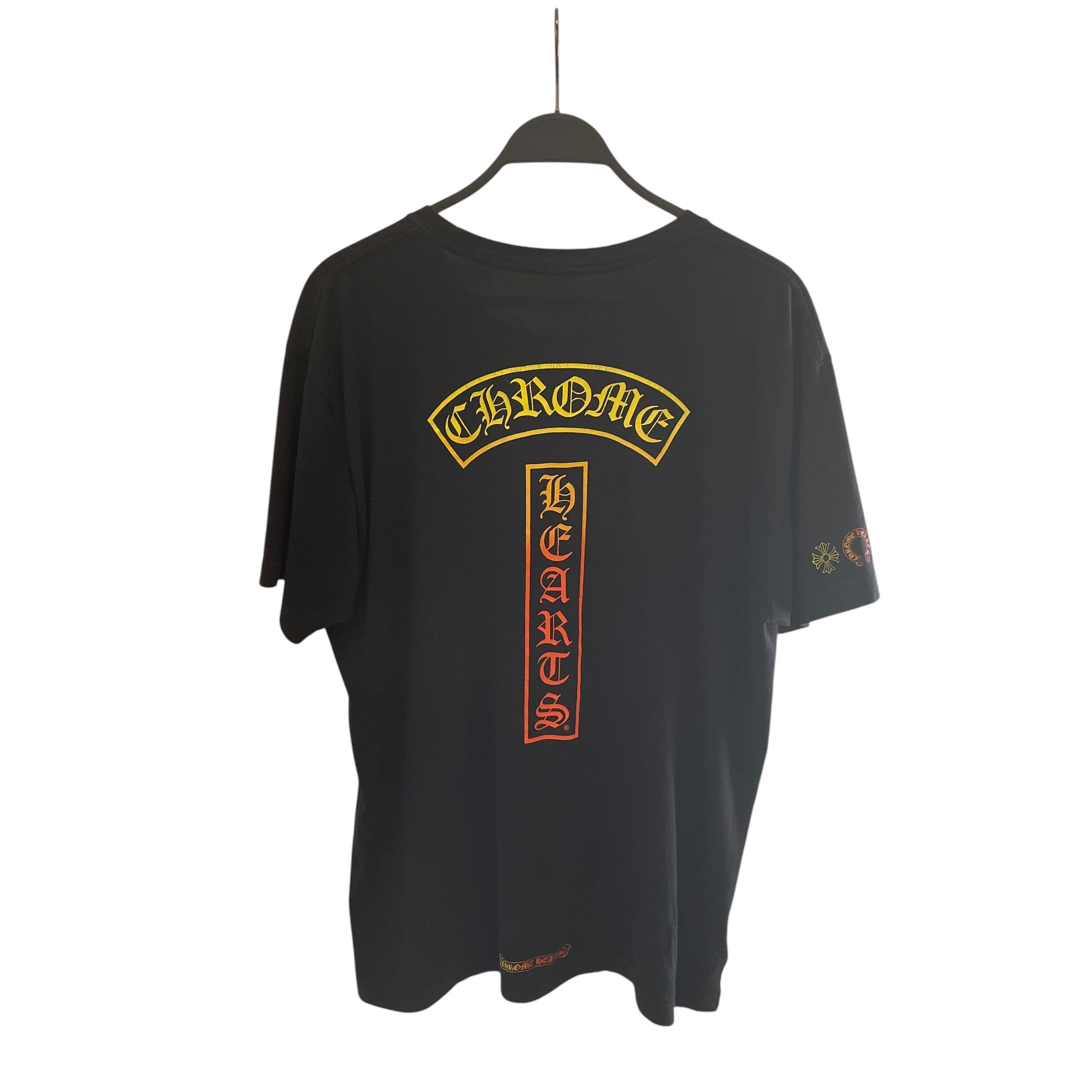 CHROME HEARTS/T-Shirt/XL/Cotton/BLK/GRADIENT LOGO ON SHRT PKT view 2