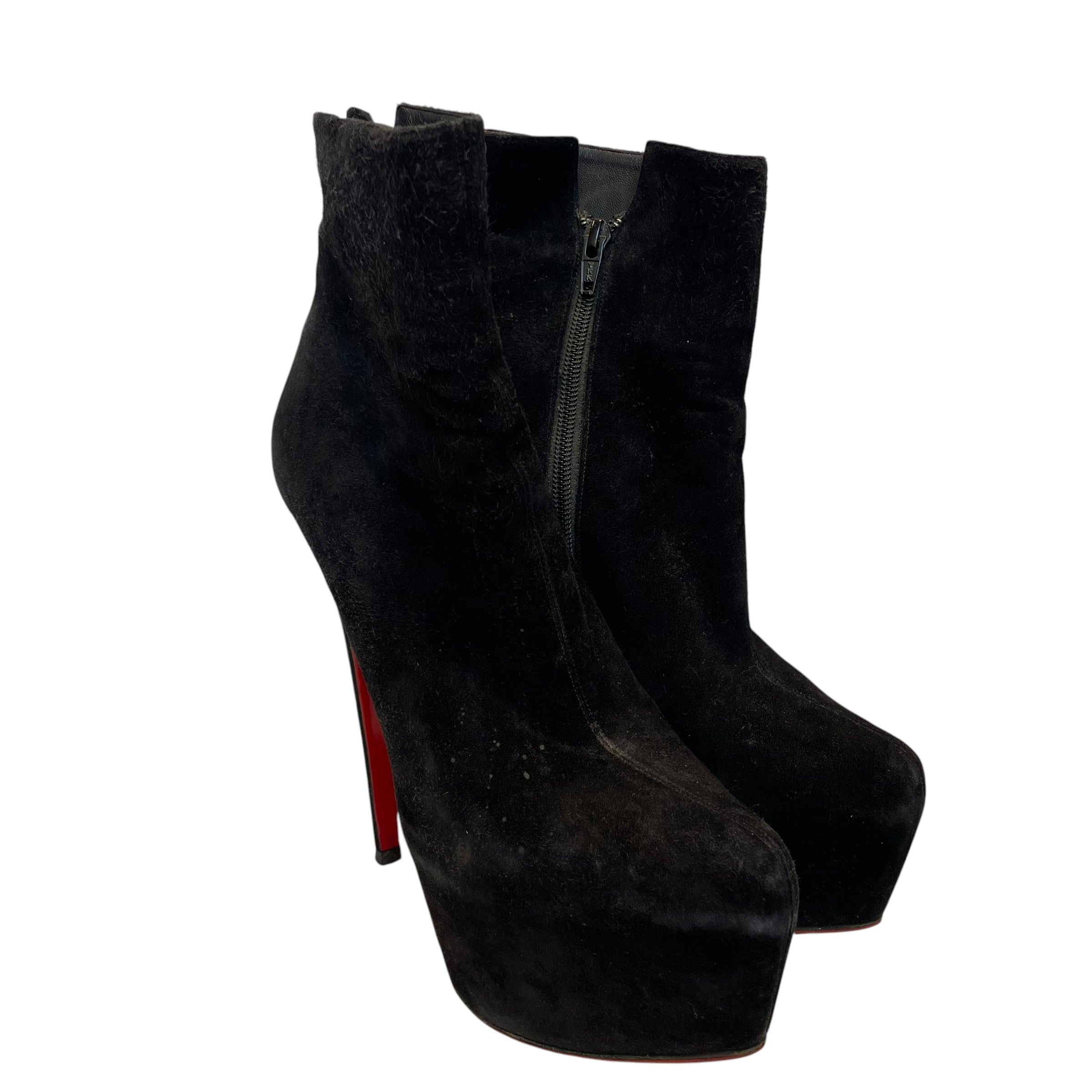Christian Louboutin/Heels/EU 39.5/Suede/BLK/black suede platform boots view 1