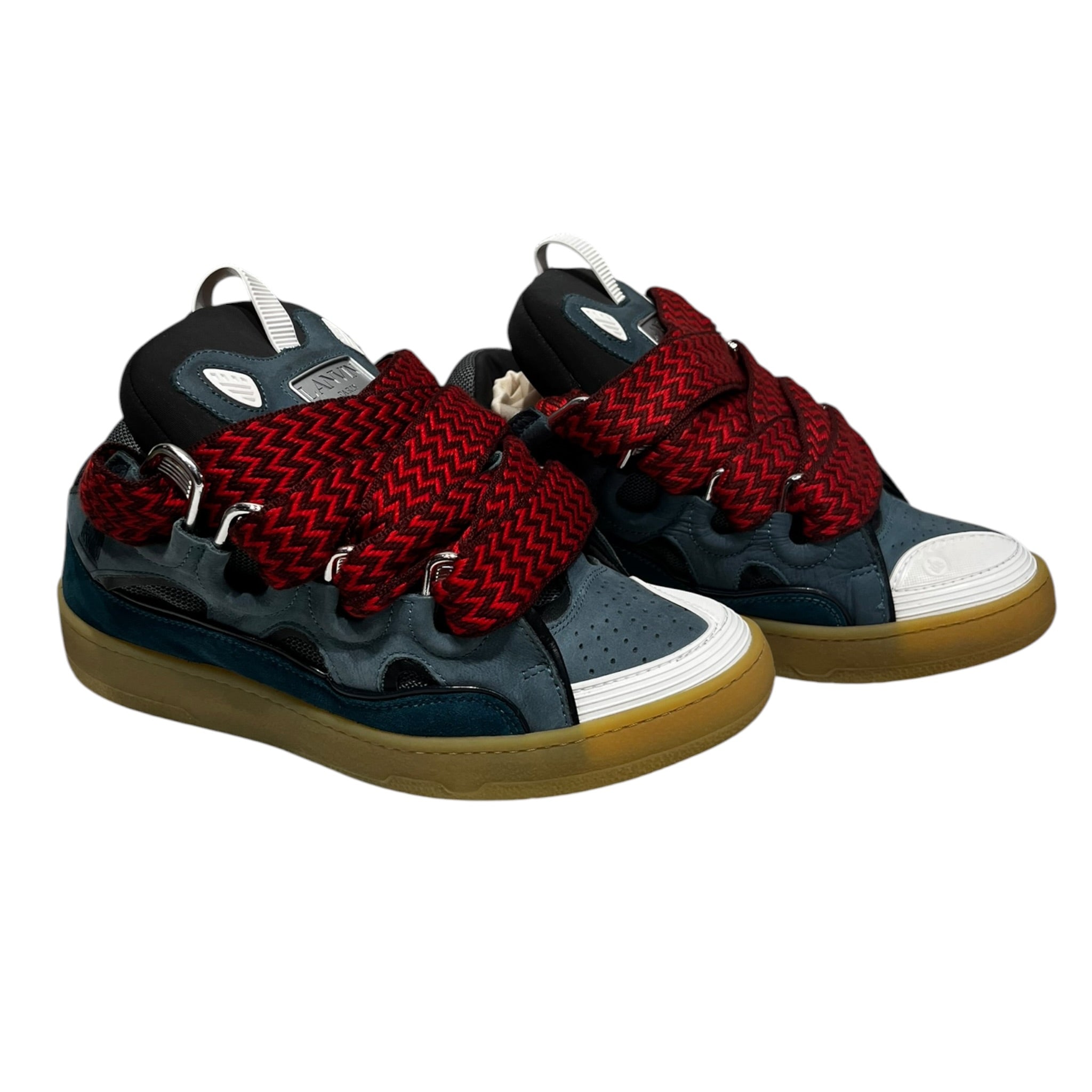 LANVIN/Low-Sneakers/EU 41/Leather/IDG/striped laces view 1