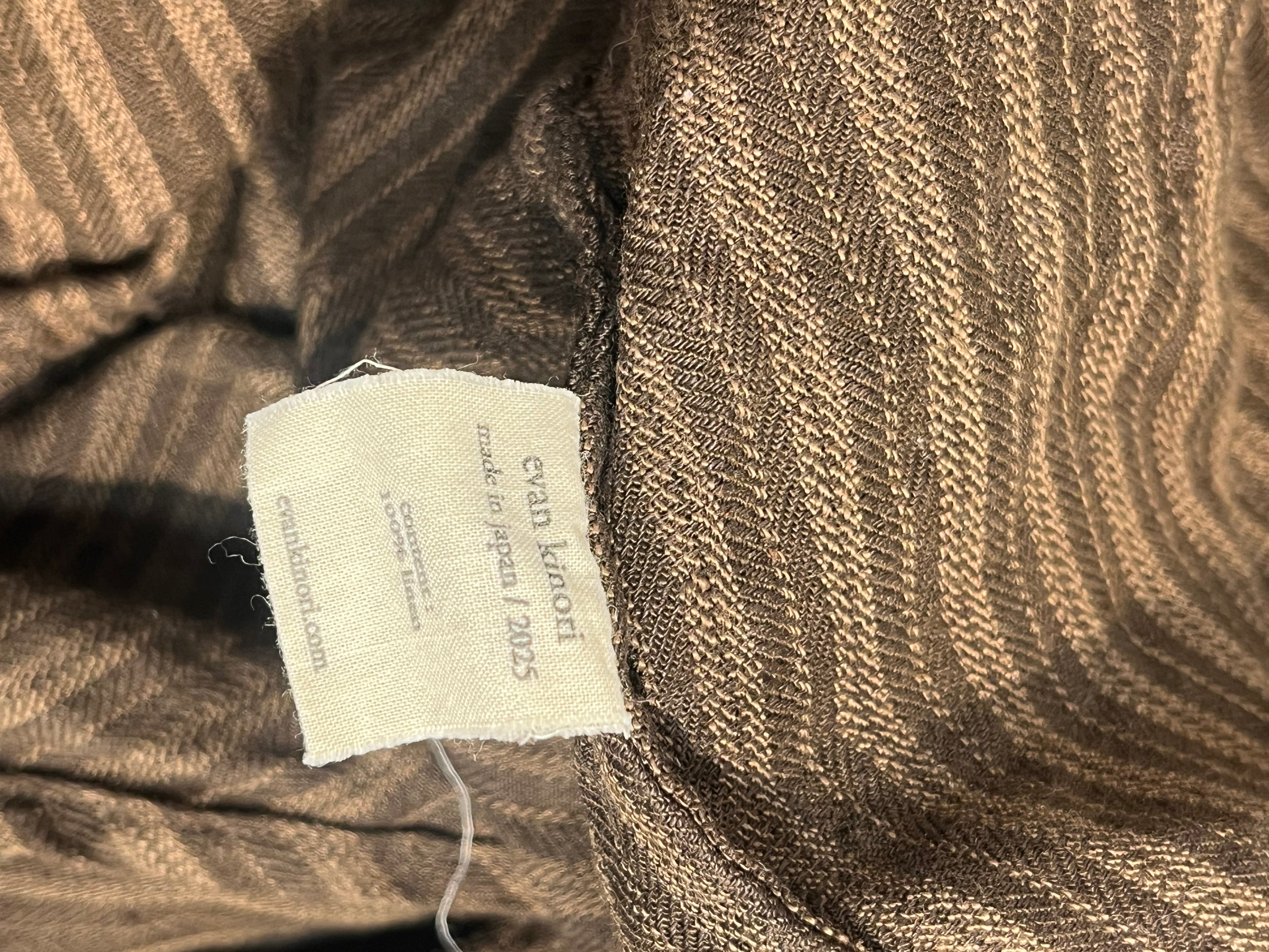 evan kinori/LS Shirt/L/Linen/BRW/Stripe/LINEN STRIPED HBT BIGSHIRT view 4