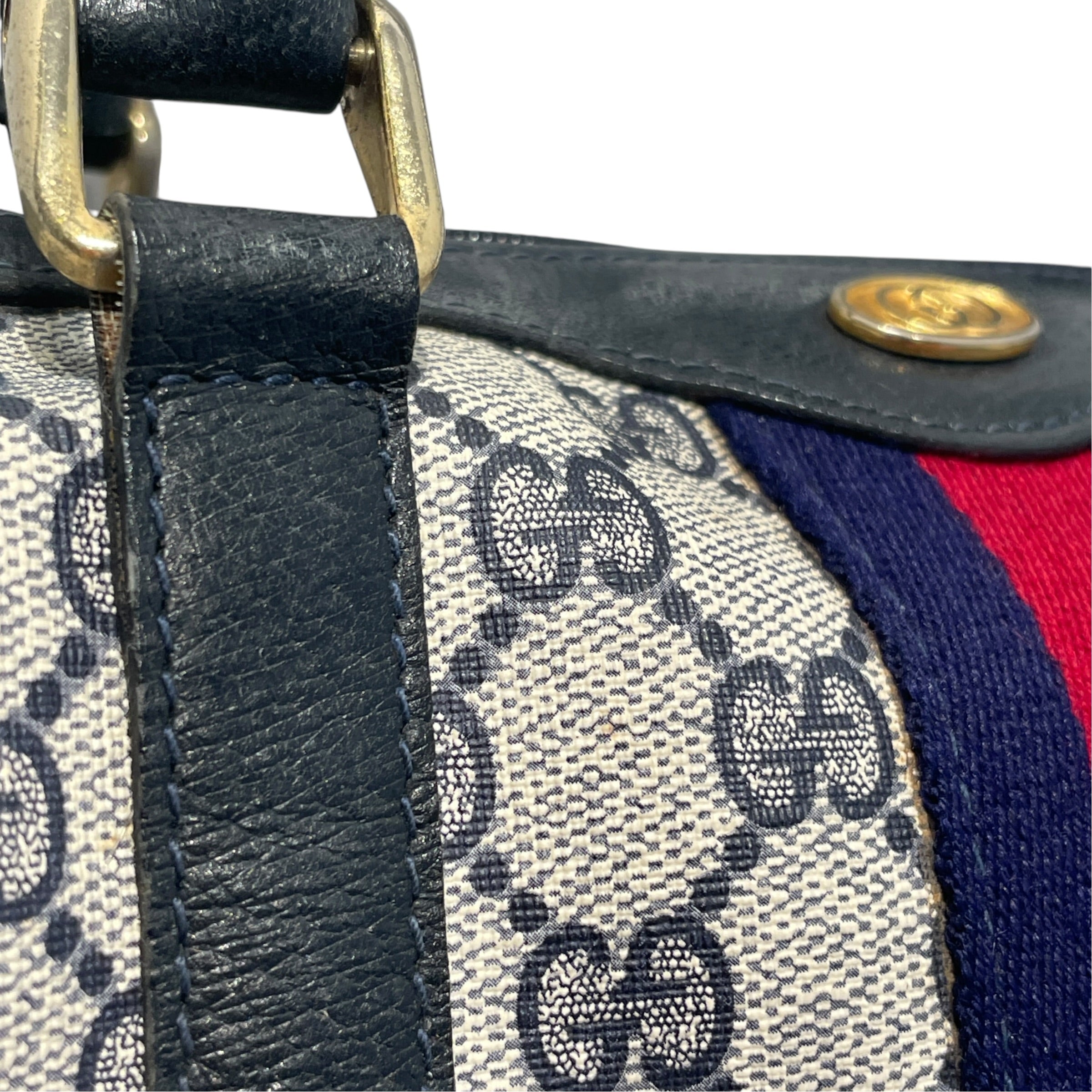GUCCI/Luggage/Monogram/Leather/GRY/GG Boston Bag view 6