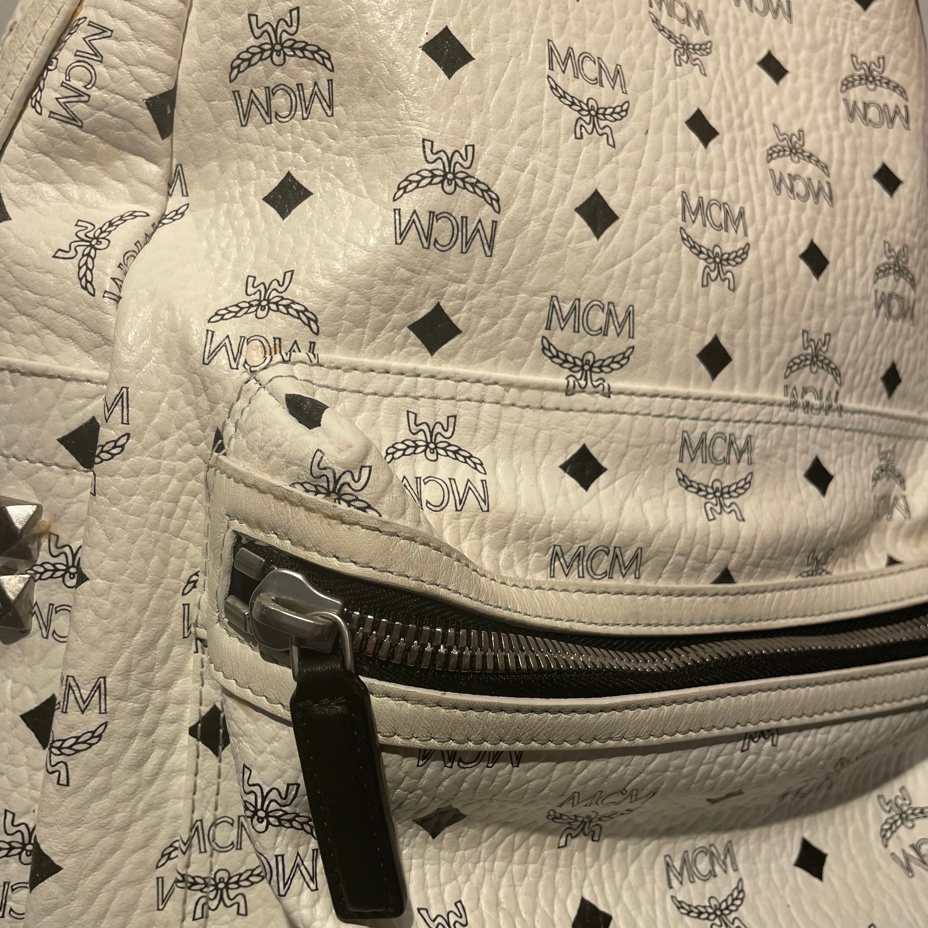 MCM/Backpack/Monogram/Leather/WHT/MCM BLK/WHT BACKPACK view 8