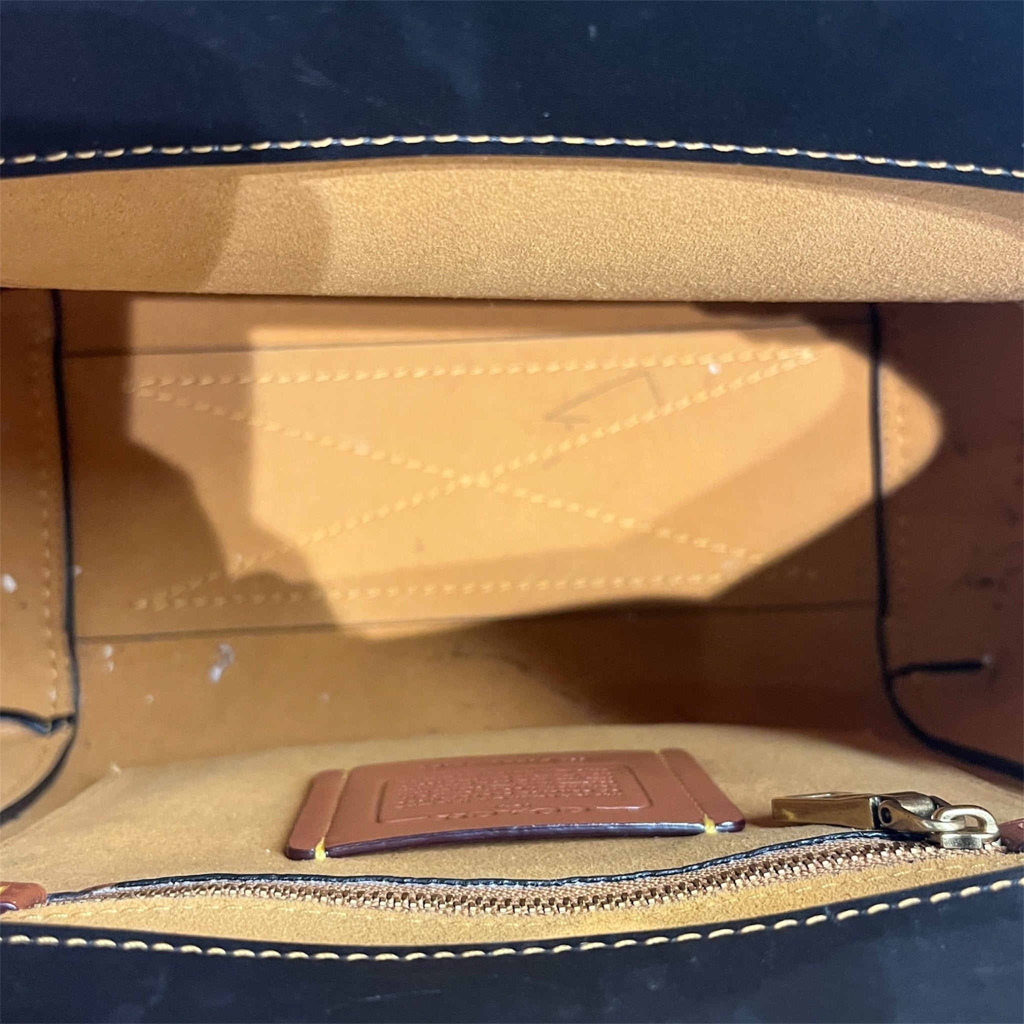 COACH/Tote Bag/Leather/NVY/TROUPE TURNLOCK TOTE view 4