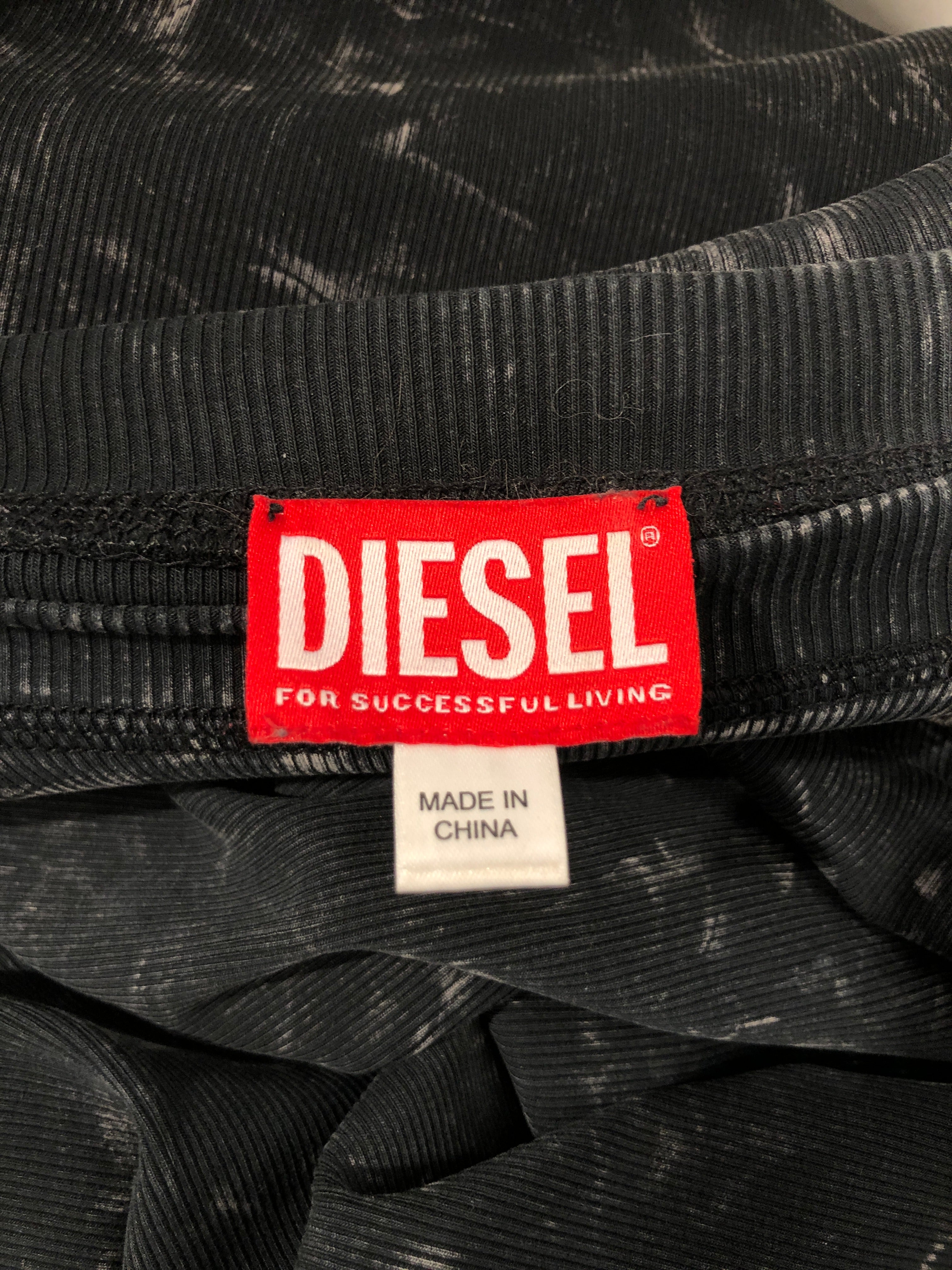 DIESEL/LS T-Shirt/XL/Cotton/GRY/All Over Print/ZIPPER LS T-Auser view 3