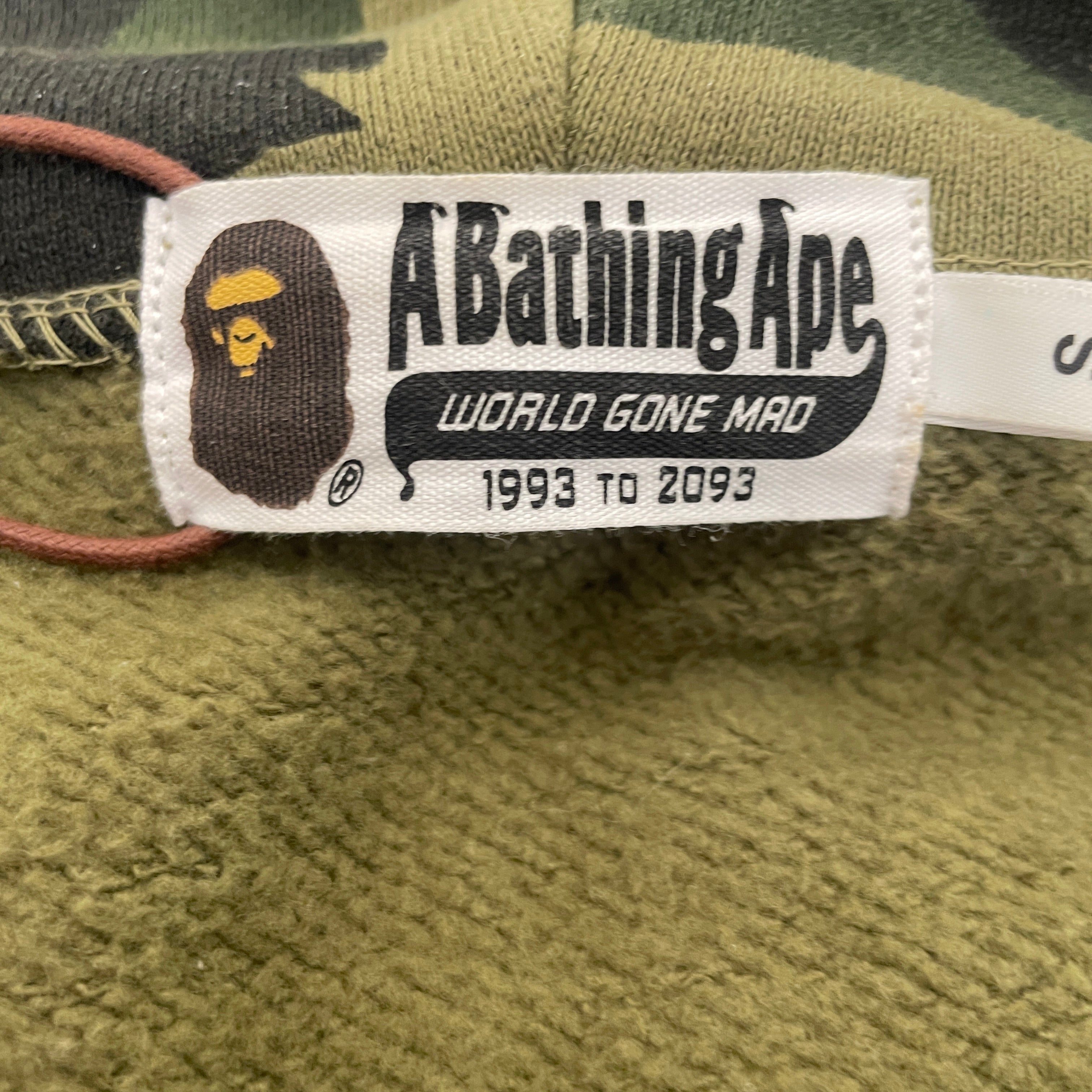 A BATHING APE/Zip Up Hoodie/S/Camouflage/Cotton/MLT/ view 3
