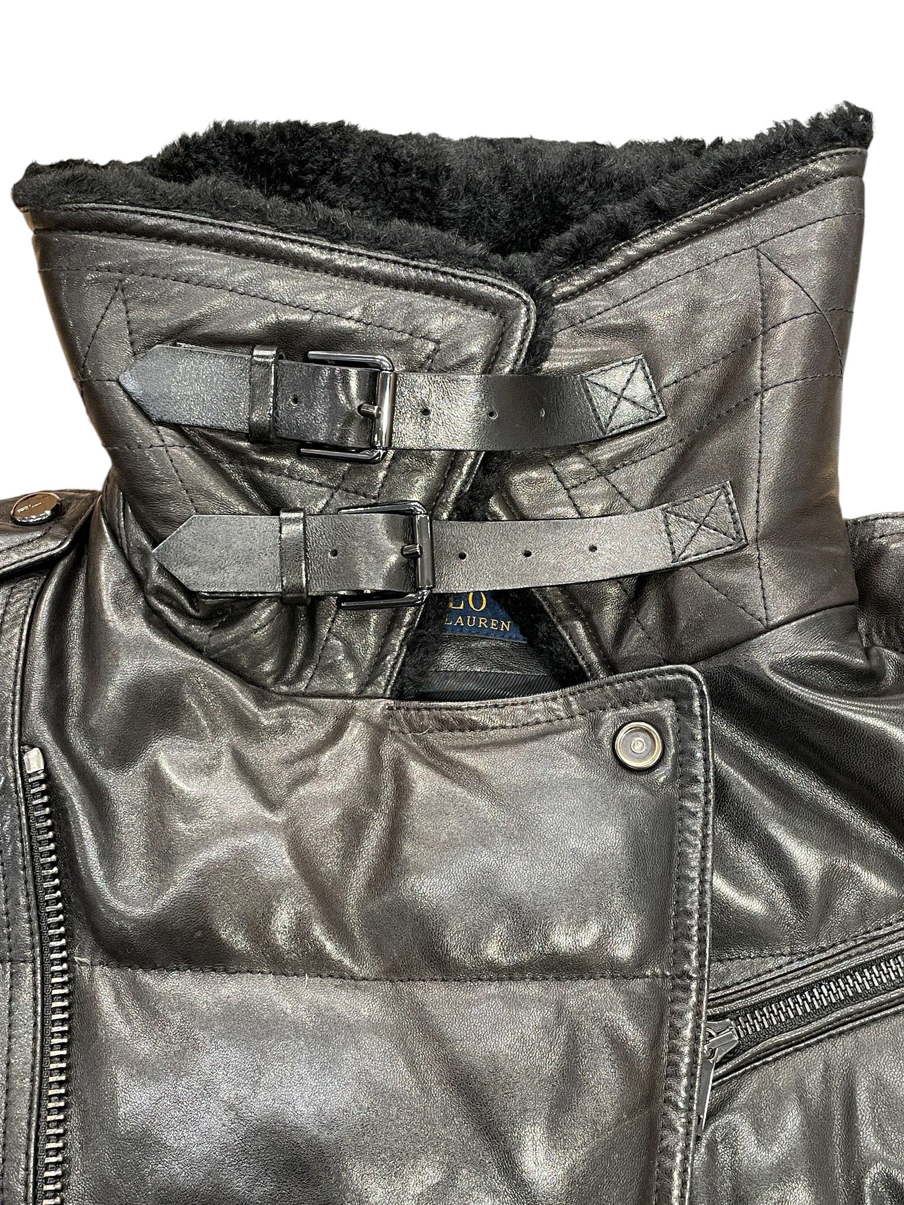 POLO RALPH LAUREN/Leather Jkt/XS/Leather/BLK/ view 3