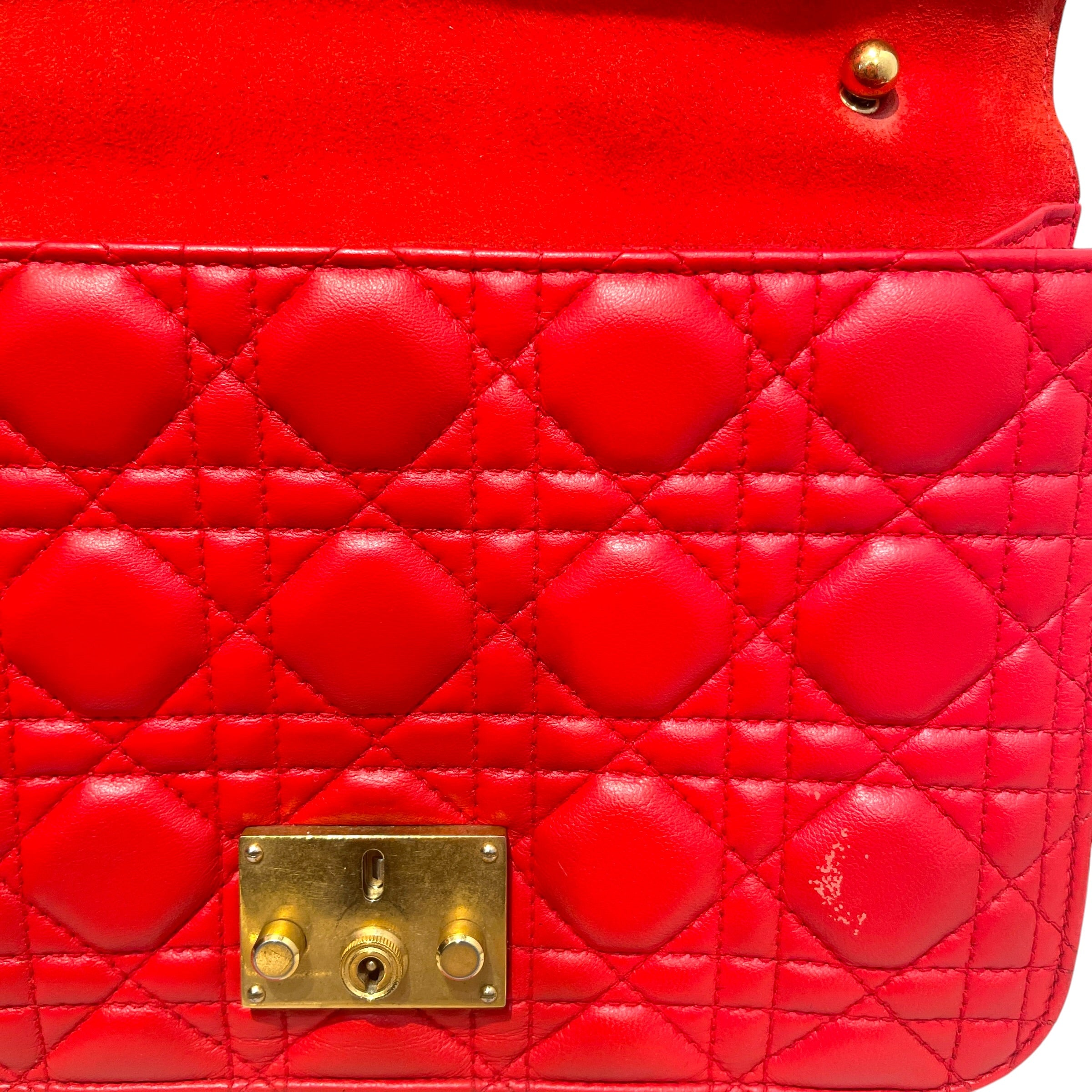 Christian Dior/Cross Body Bag/Leather/RED/Cannage Dioraddict view 8