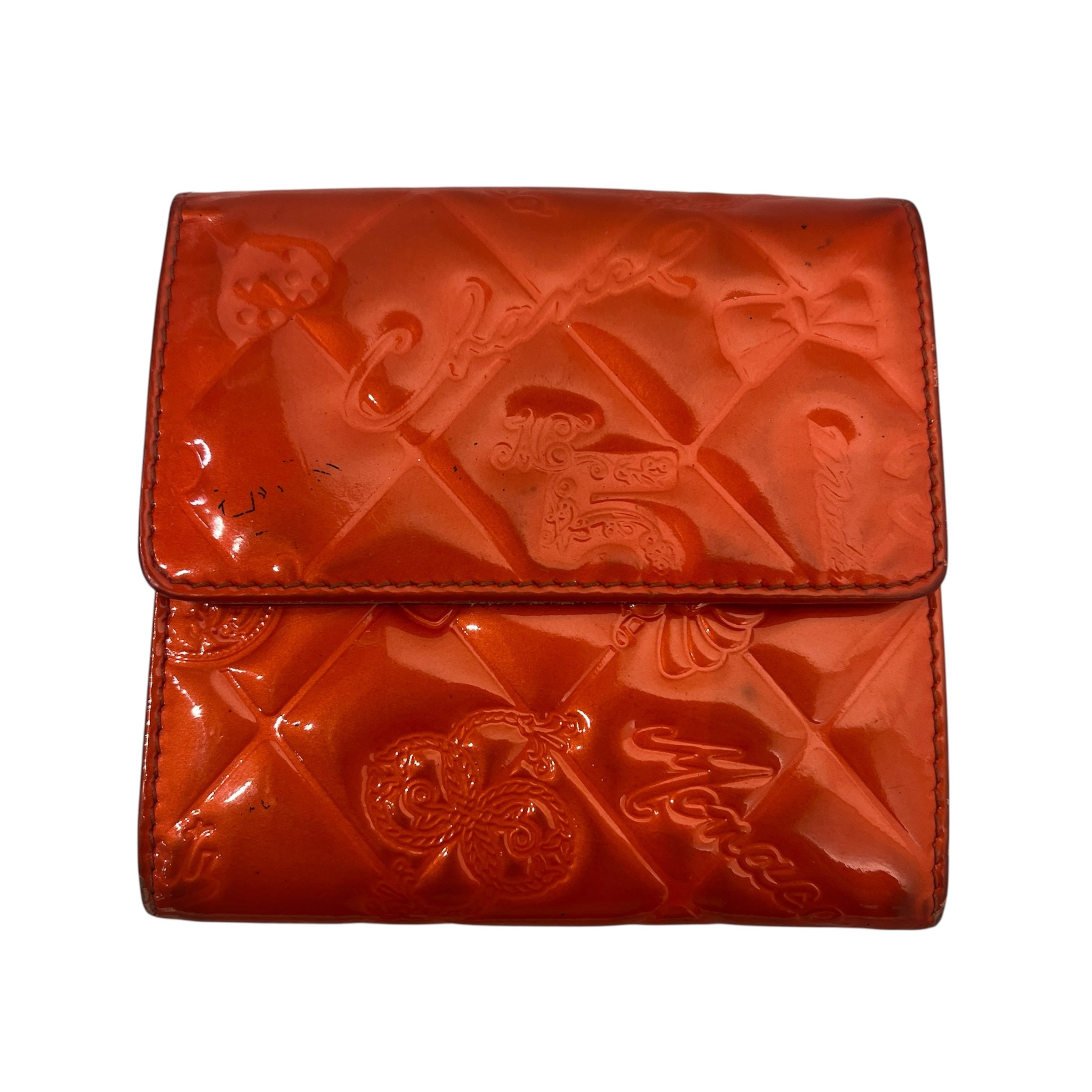 CHANEL/Trifold Wallet/Monogram/Leather/ORN/brilliant qulted patent leathe view 8