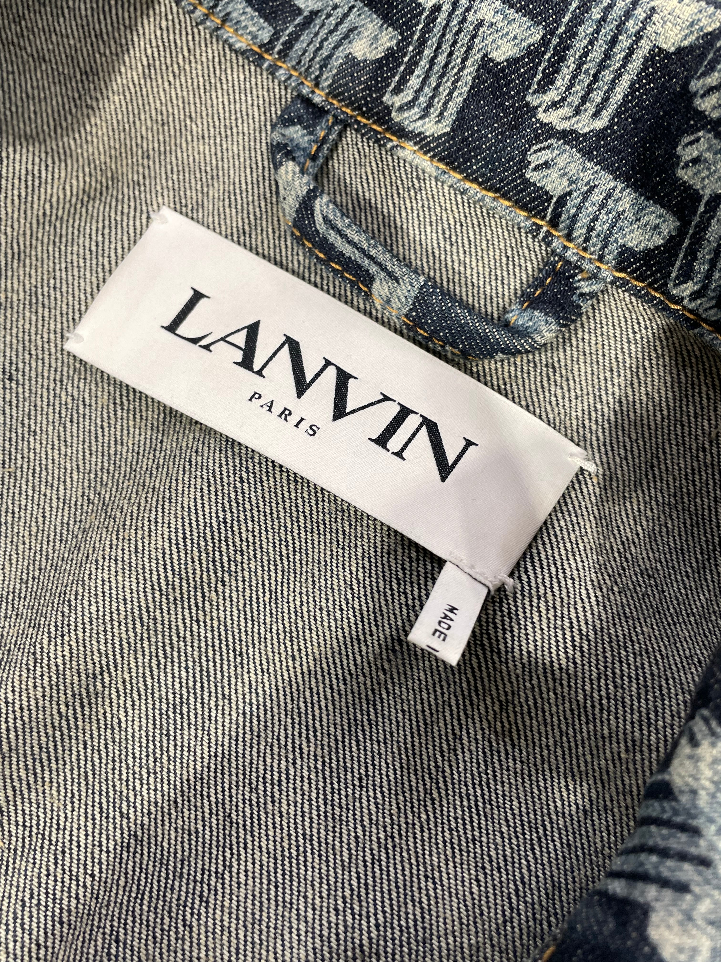 LANVIN/Denim Jkt/46/Denim/NVY/All Over Print/ALL OVER LOGO view 3