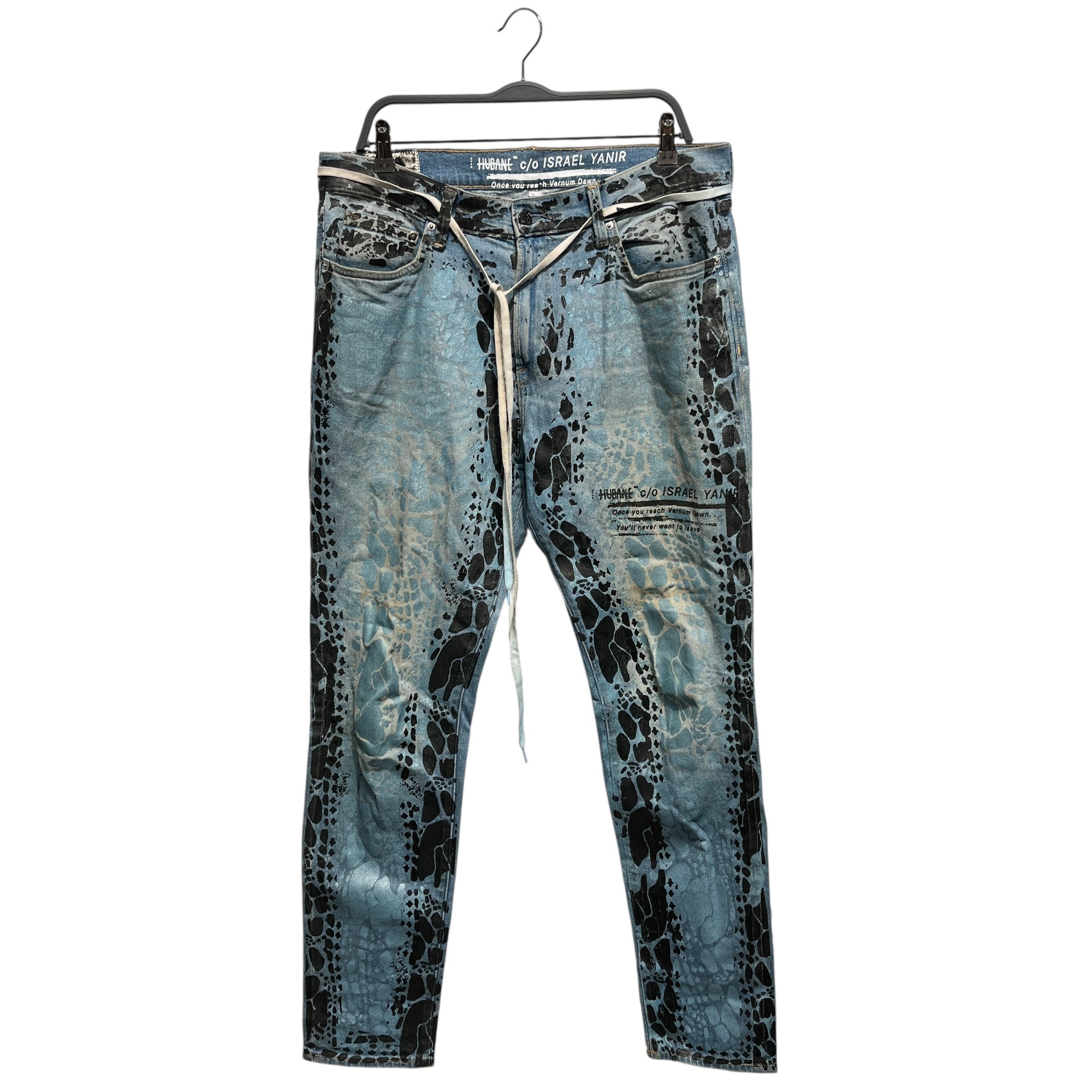 HUBANE/Pants/36/Denim/BLU/All Over Print/spray painted on view 1
