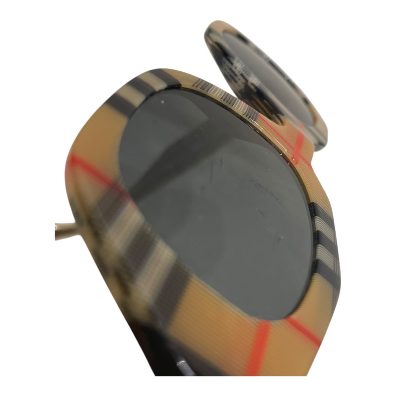BURBERRY/Sunglasses/Plaid/Plastic/MLT/Oval/PLAID SCRATCHED LENSES