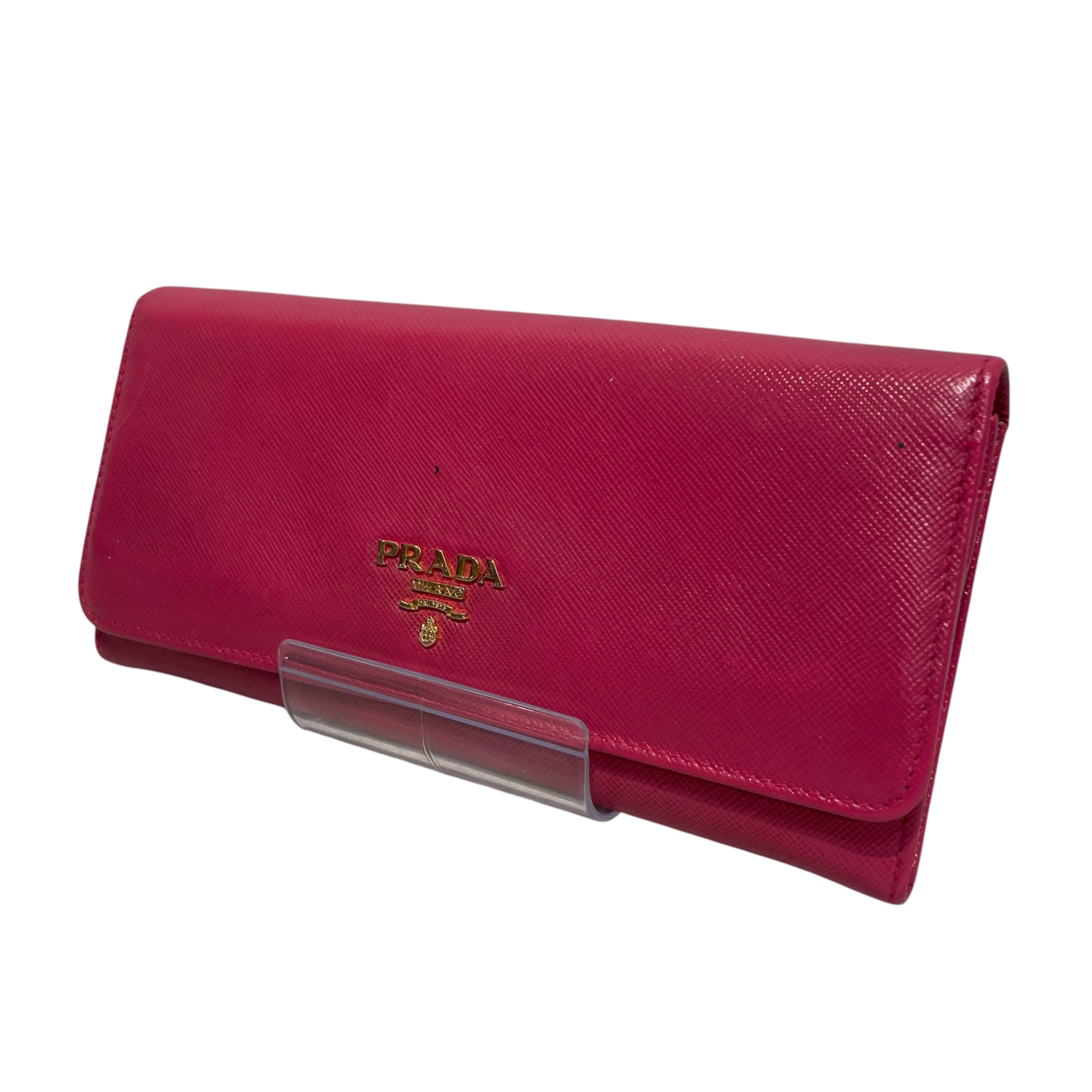 PRADA/Long Wallet/Leather/PNK/L's/Saffiano Lux view 1
