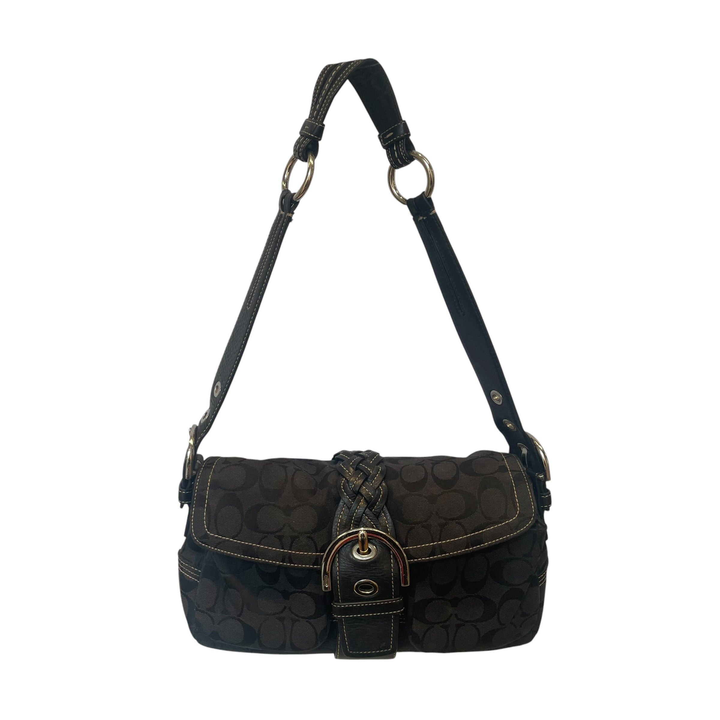 COACH/Hand Bag/Monogram/BLK/#k05q6314/slvr hardware view 1
