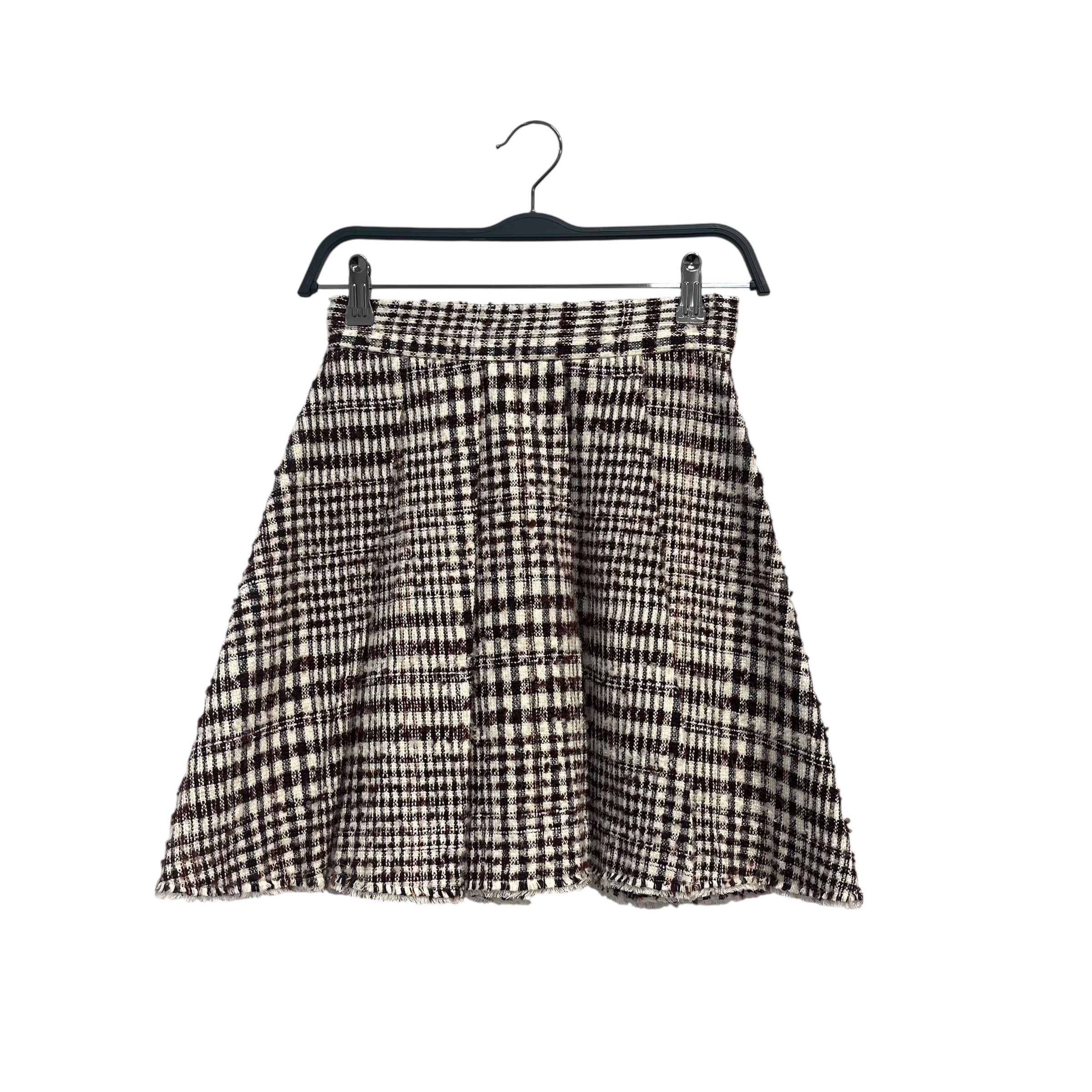 SHUSHU/TONG/Skirt/XS/Plaid/Cotton/WHT/Mini Length/PLAID PLeated skirt view 1