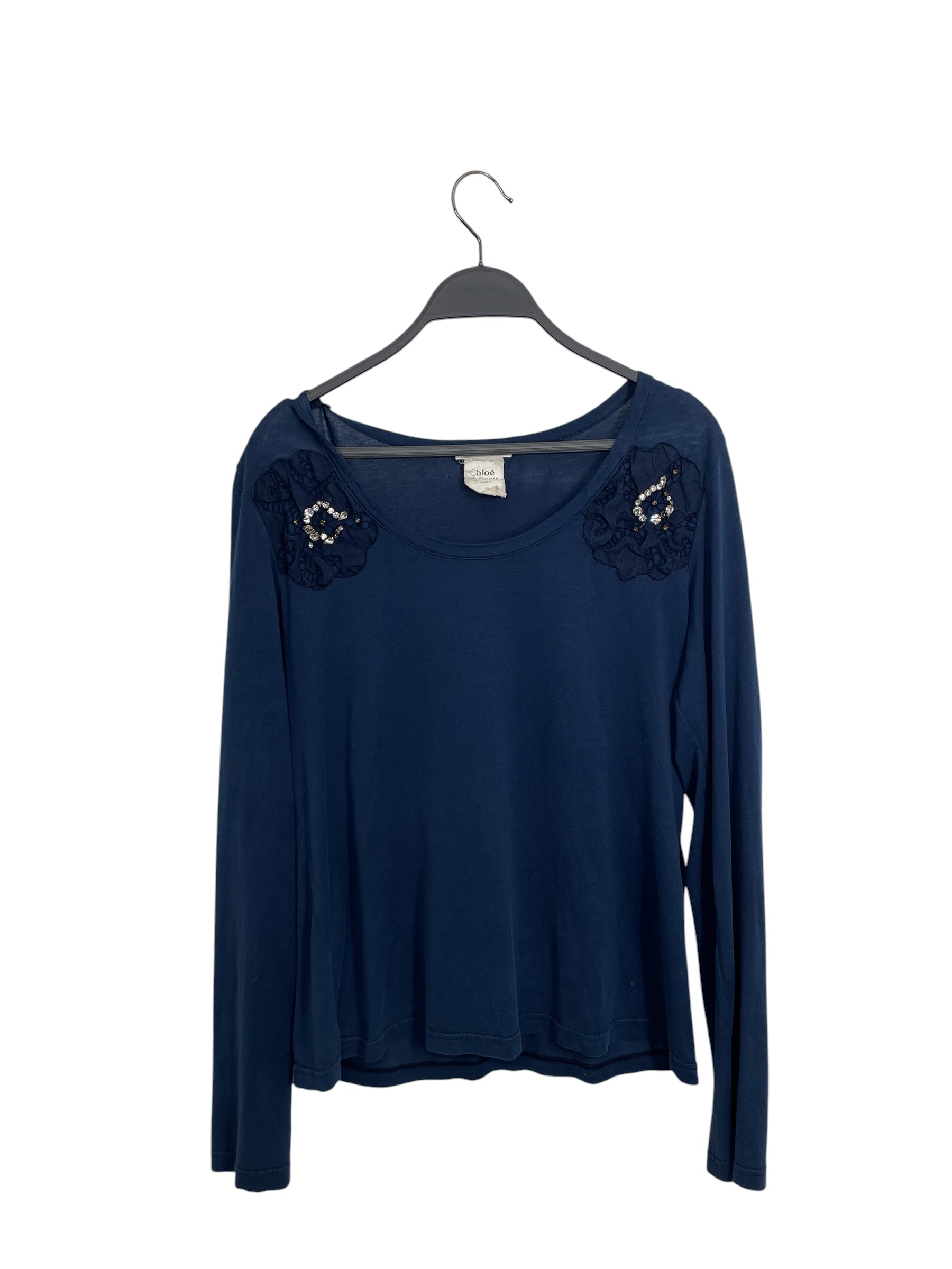 Chloe/LS Blouse/Cotton/BLU/FLORAL DESIGN view 1