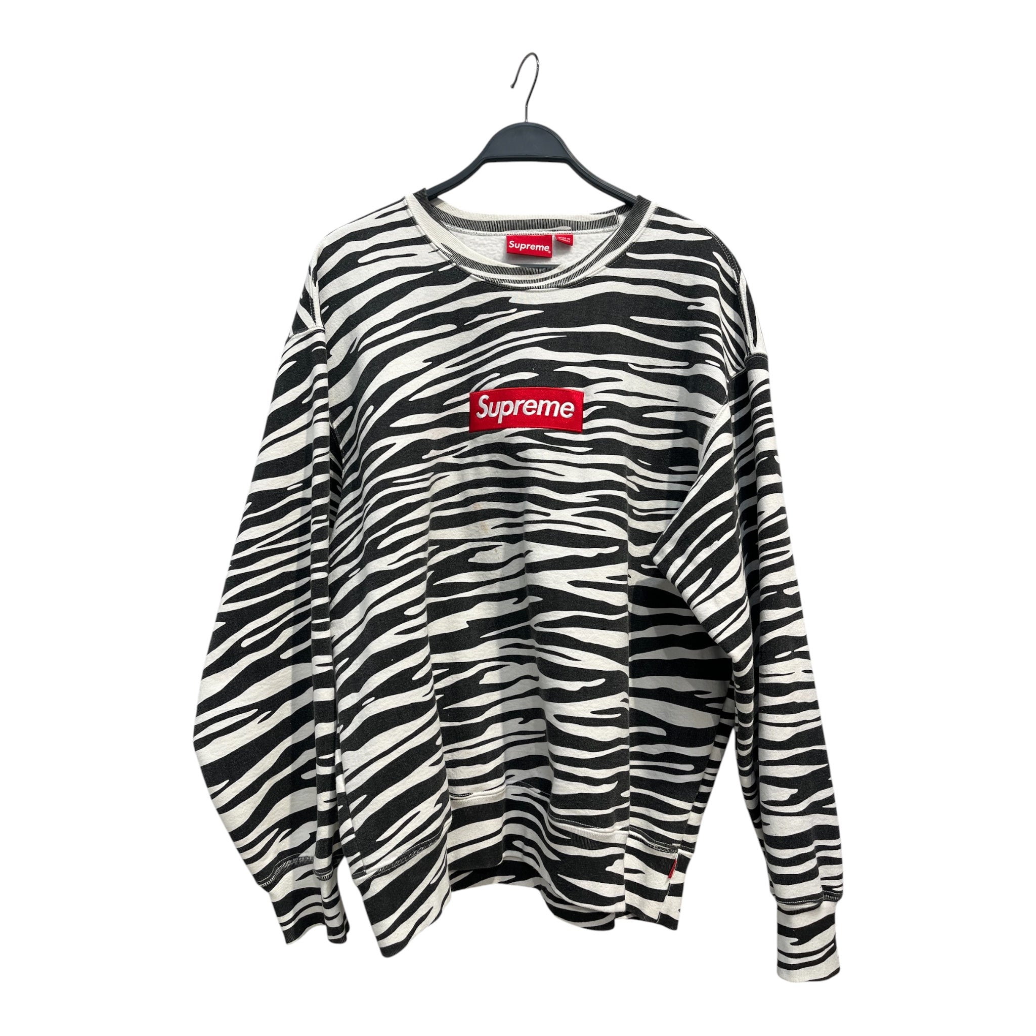 Supreme/Sweatshirt/L/Animal Pattern/Cotton/WHT/ZEBRA PATTERN SWEATSHIRT view 1