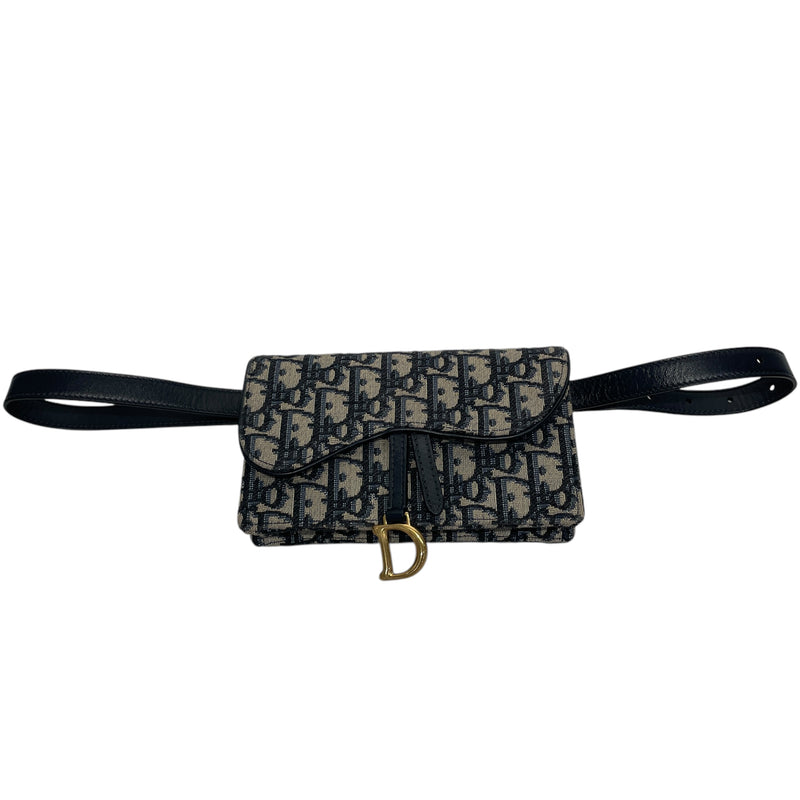 Christian Dior/Fanny Pack/Monogram/NVY/Saddle Belt Bag