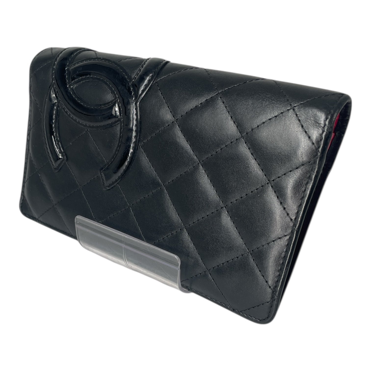 CHANEL/Long Wallet/Leather/BLK/CAMBON DIAMOND QUILT view 1