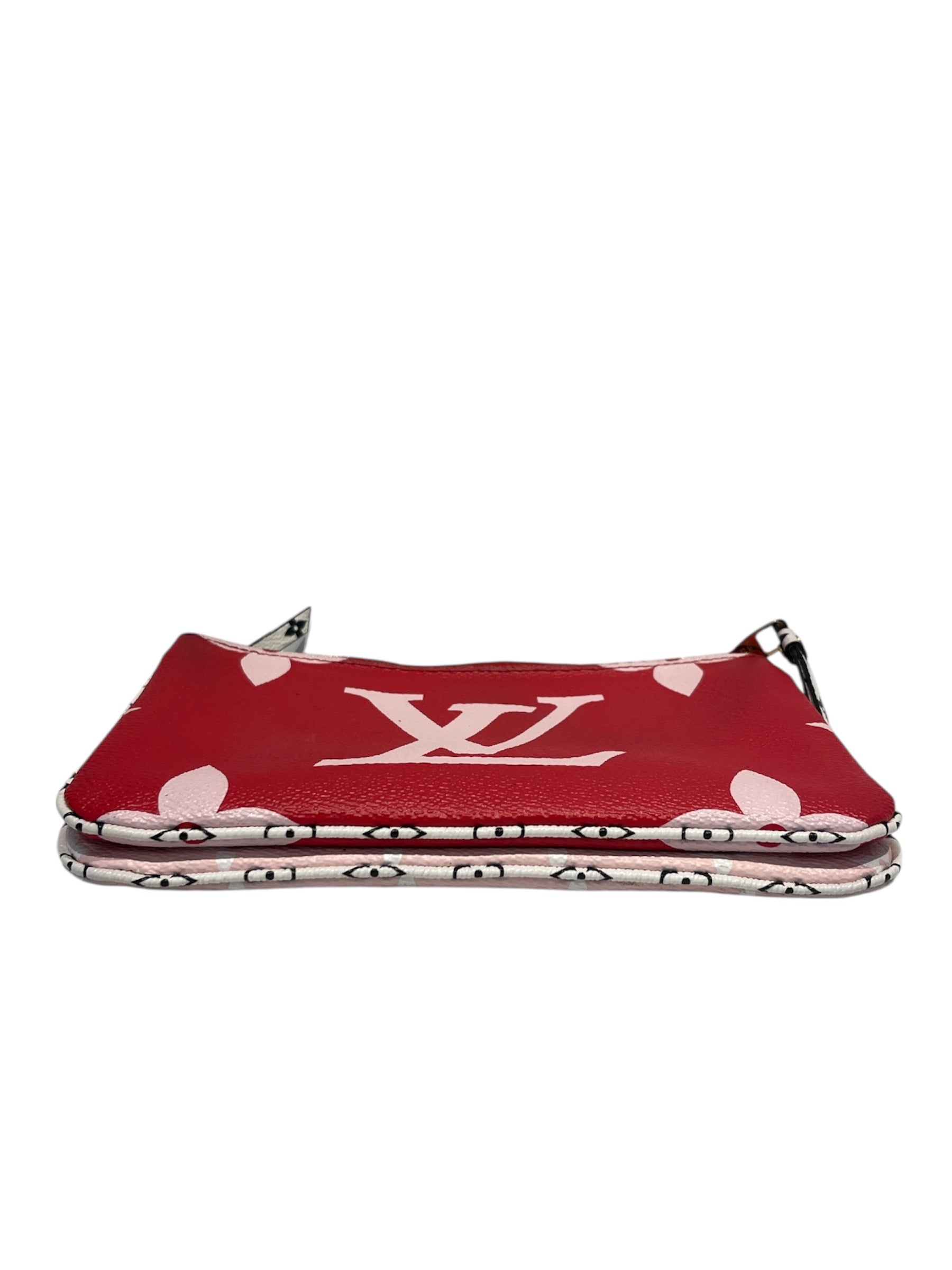 LOUIS VUITTON/Bag/Monogram/Leather/RED/RED/WHT DOUBLE ZIP POCHETTE view 3