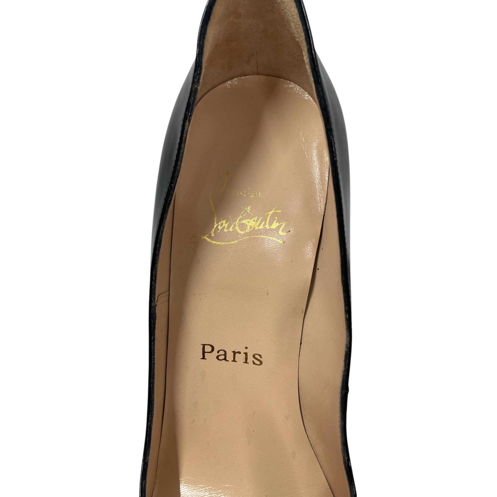 Christian Louboutin/Heels/EU 37.5/Faux Leather/BLK/PUMPS view 3