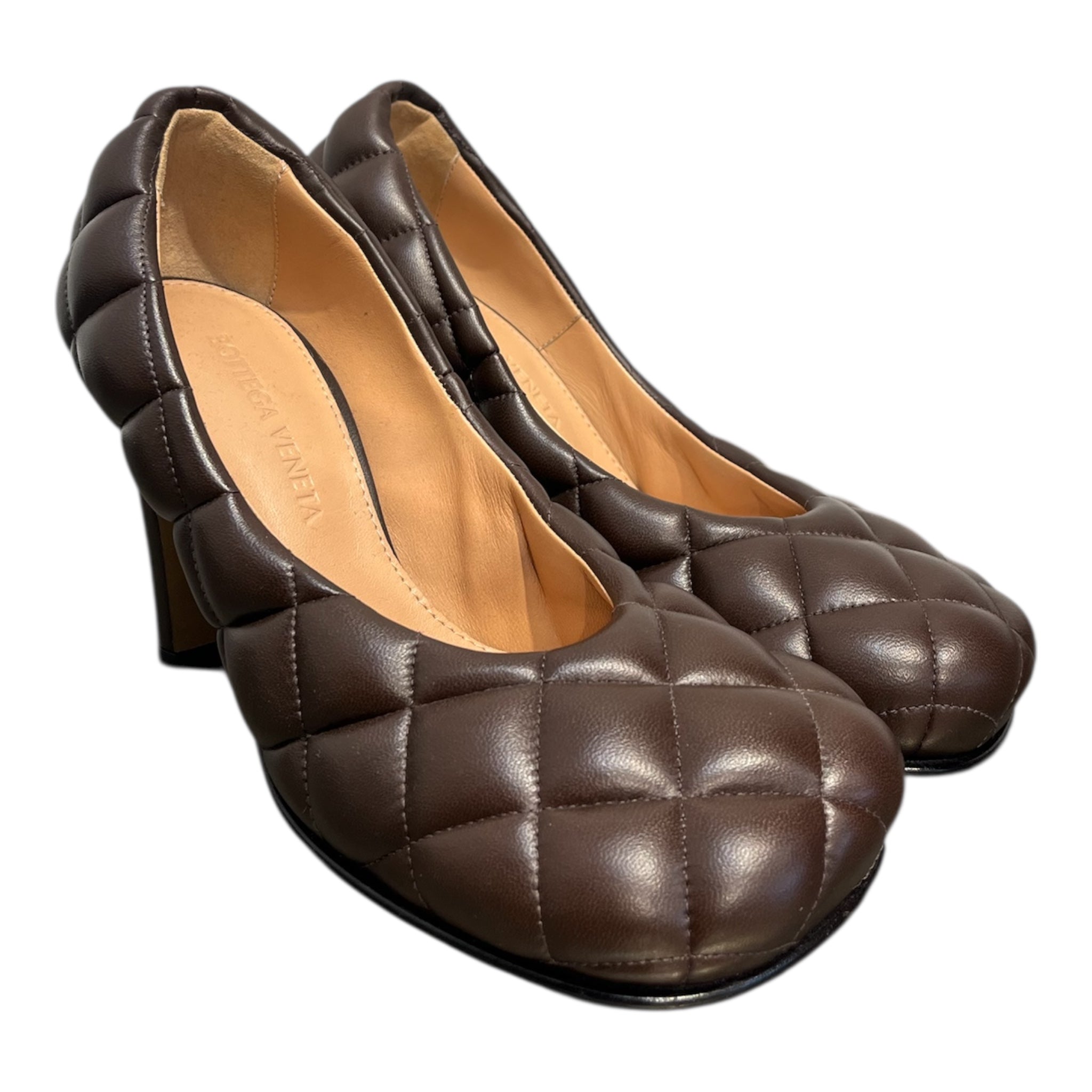 BOTTEGA VENETA/Heels/EU 34/Leather/BRW/QUILTED HEEL view 1