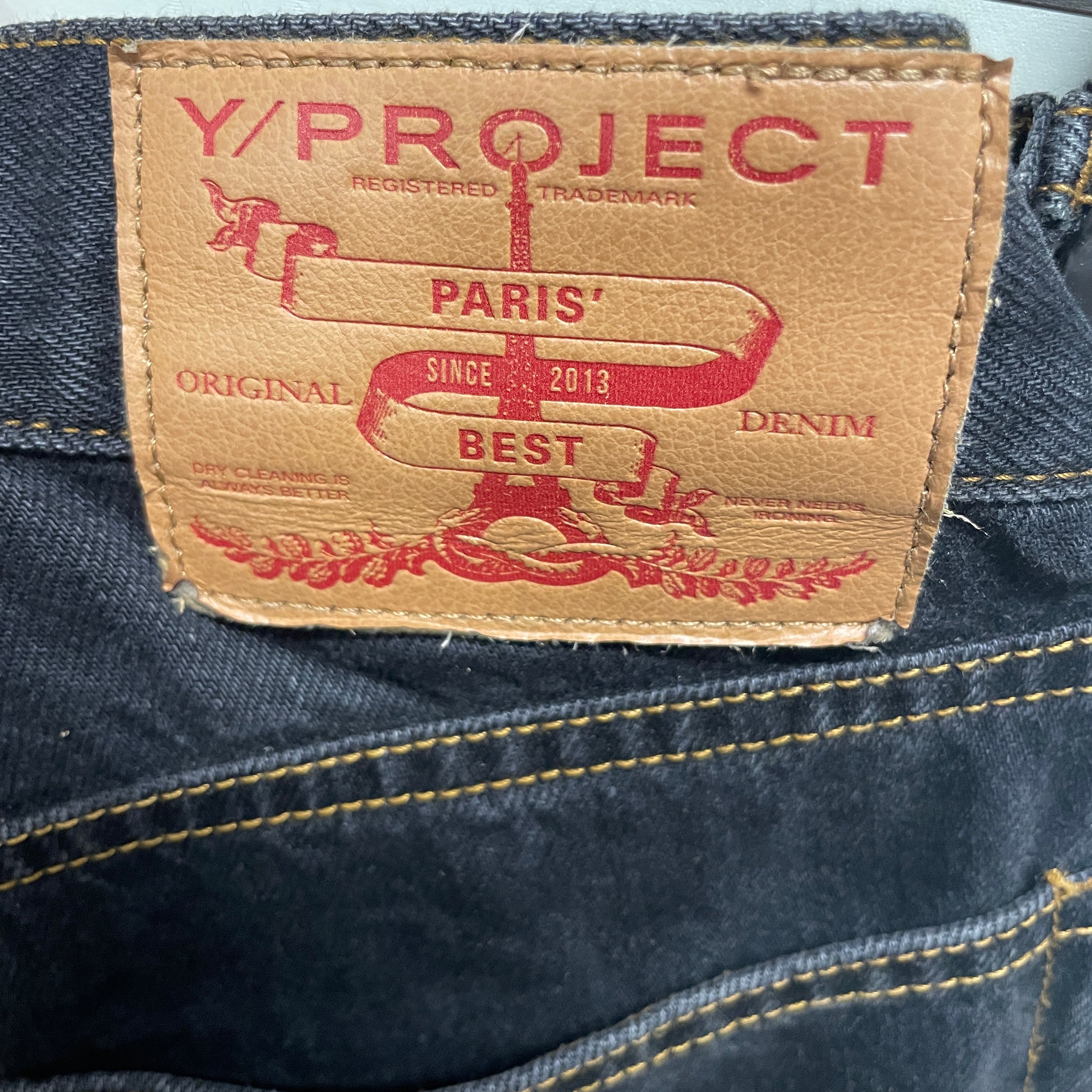 Y/PROJECT/Pants/32/Denim/BLK/BUTTON DOUBLE LAYERED view 3