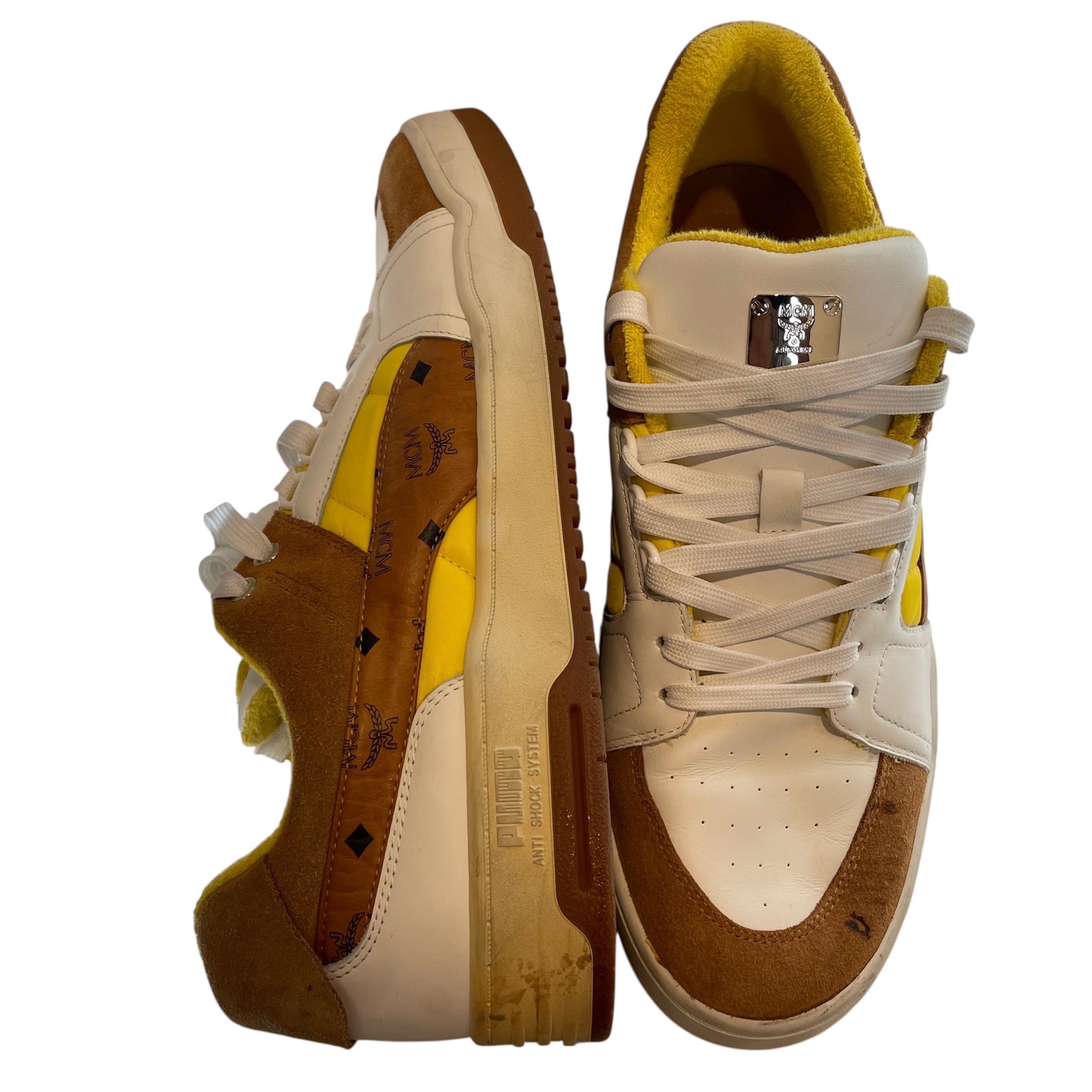 PUMA/MCM/Low-Sneakers/US 14/Monogram/Suede/YEL/BRW/YLLW view 4