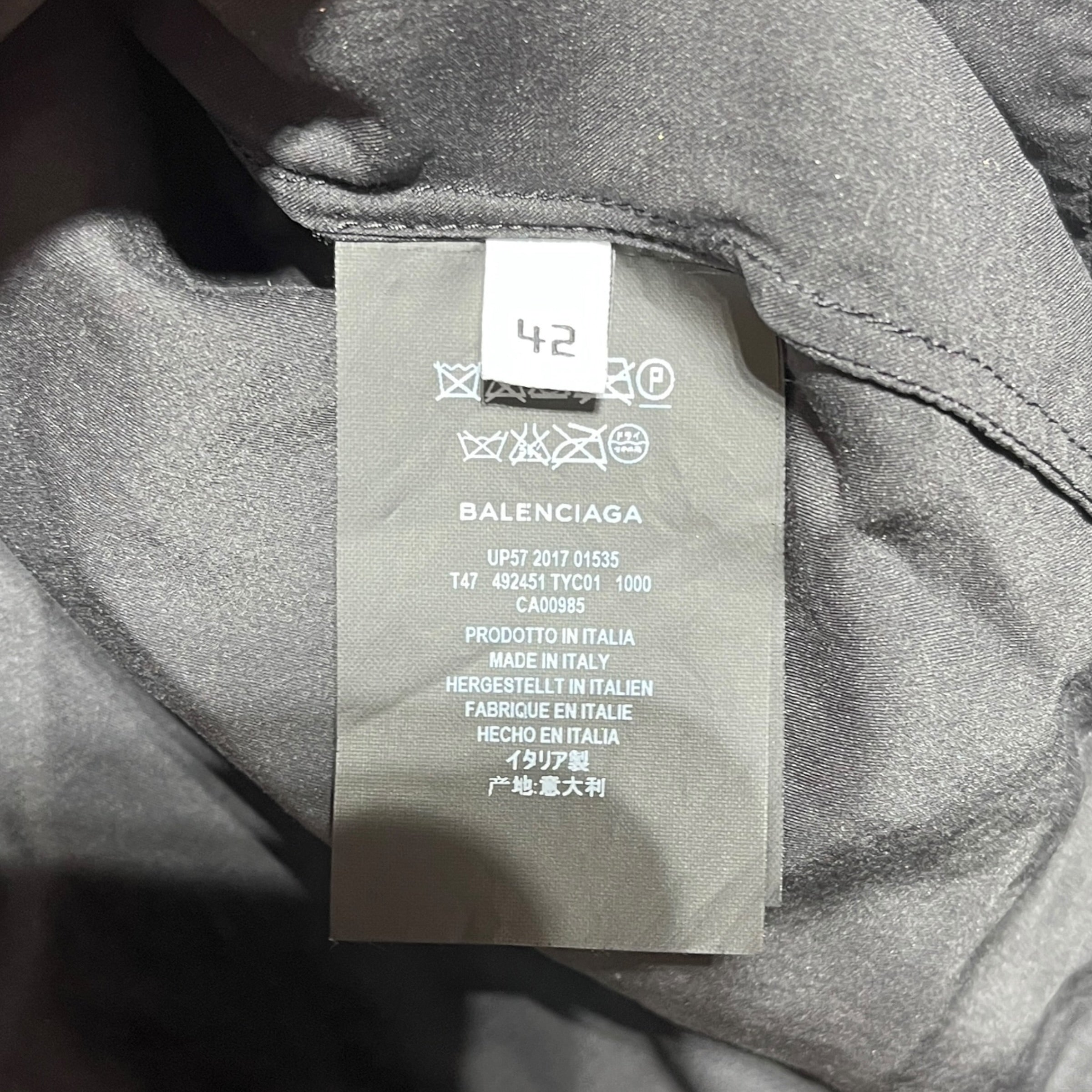 BALENCIAGA/LS Blouse/42/Silk/BLK/ASYMMETRICAL SLEEVES view 4