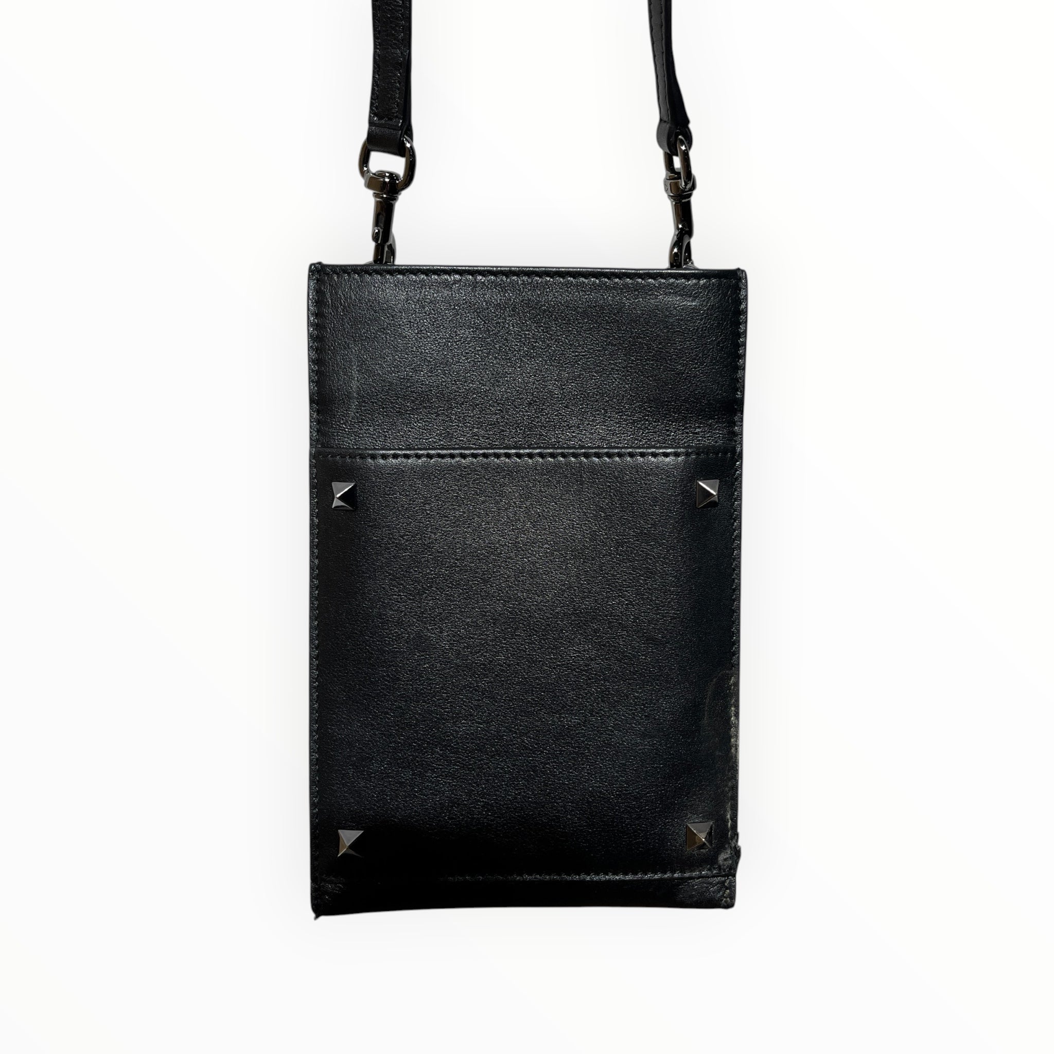 VALENTINO/Cross Body Bag/Leather/BLK/Studded Phone Holder view 3