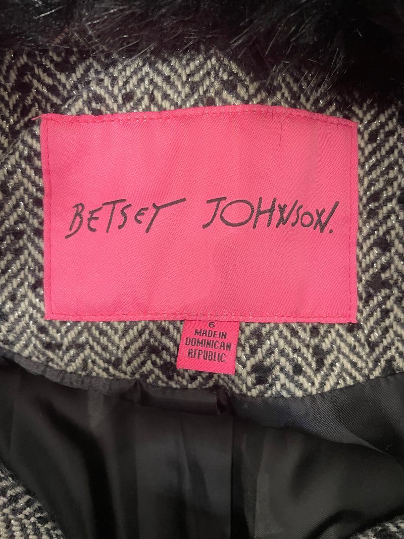 BETSEY JOHNSON/Peacoat/6/Herringbone/Wool/GRY/