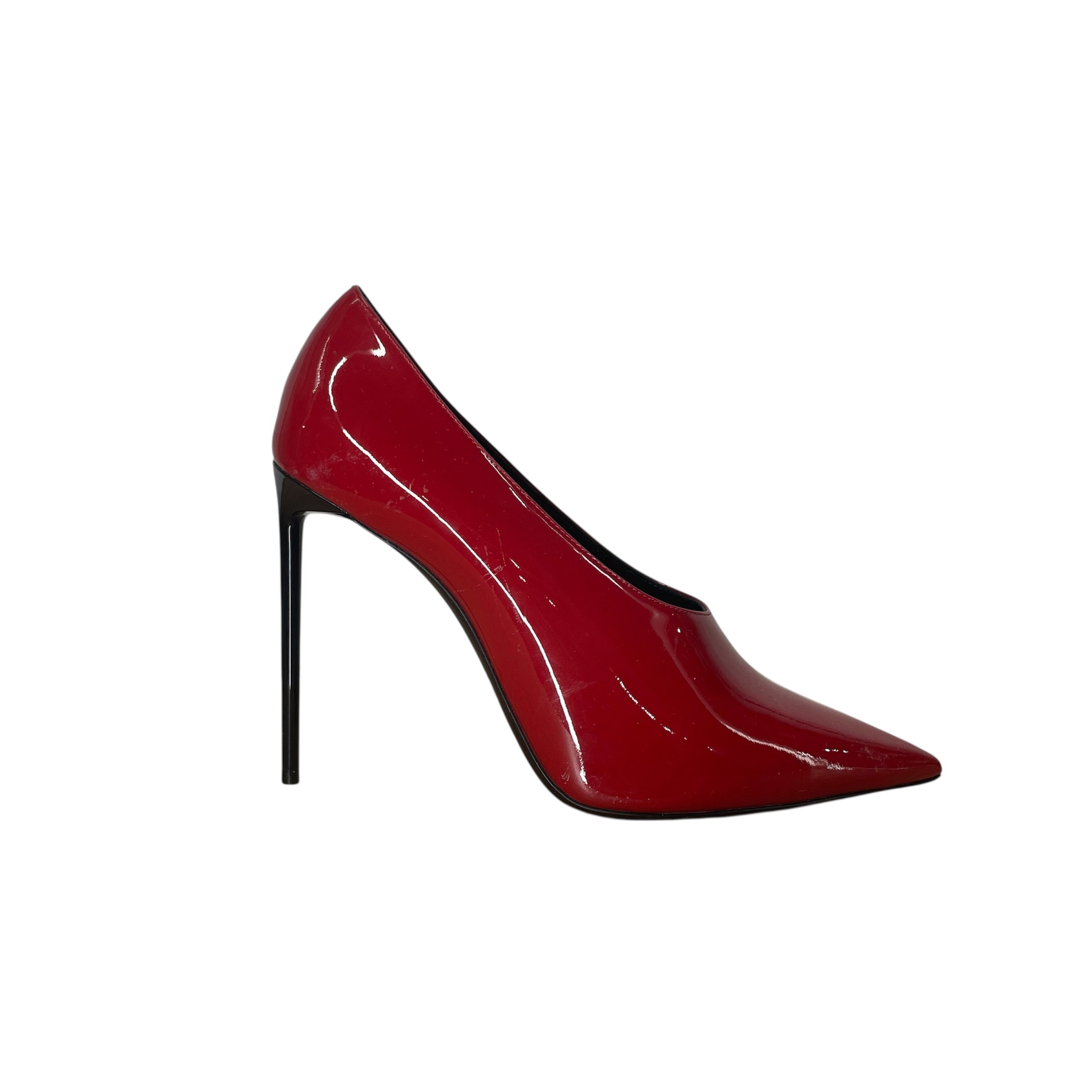 SAINT LAURENT/Heels/EU 39/Leather/RED/PATENT LEATHER SKINNY HEEL view 3