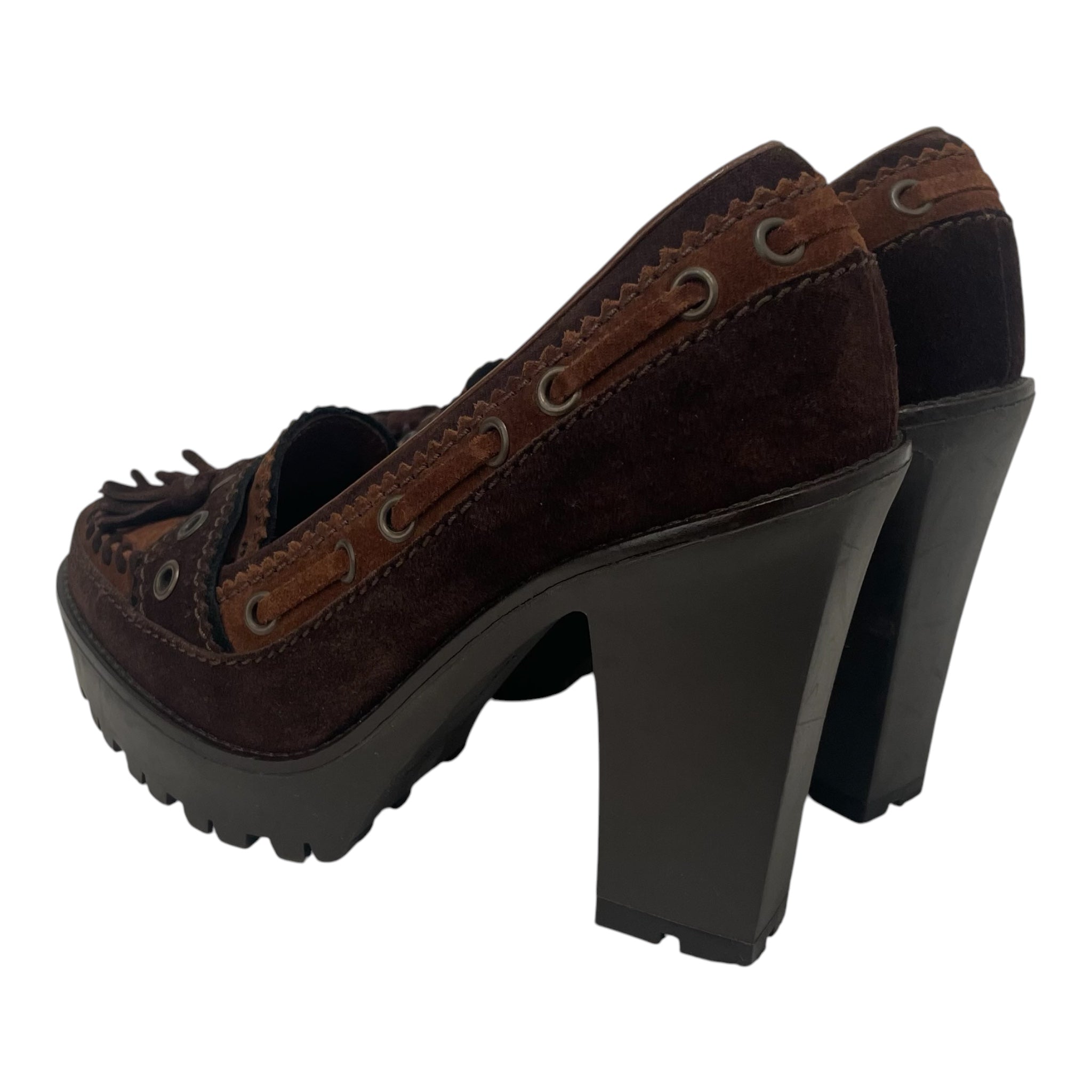 YVES SAINT LAURENT/Heels/US 6.5/Suede/BRW/ view 2
