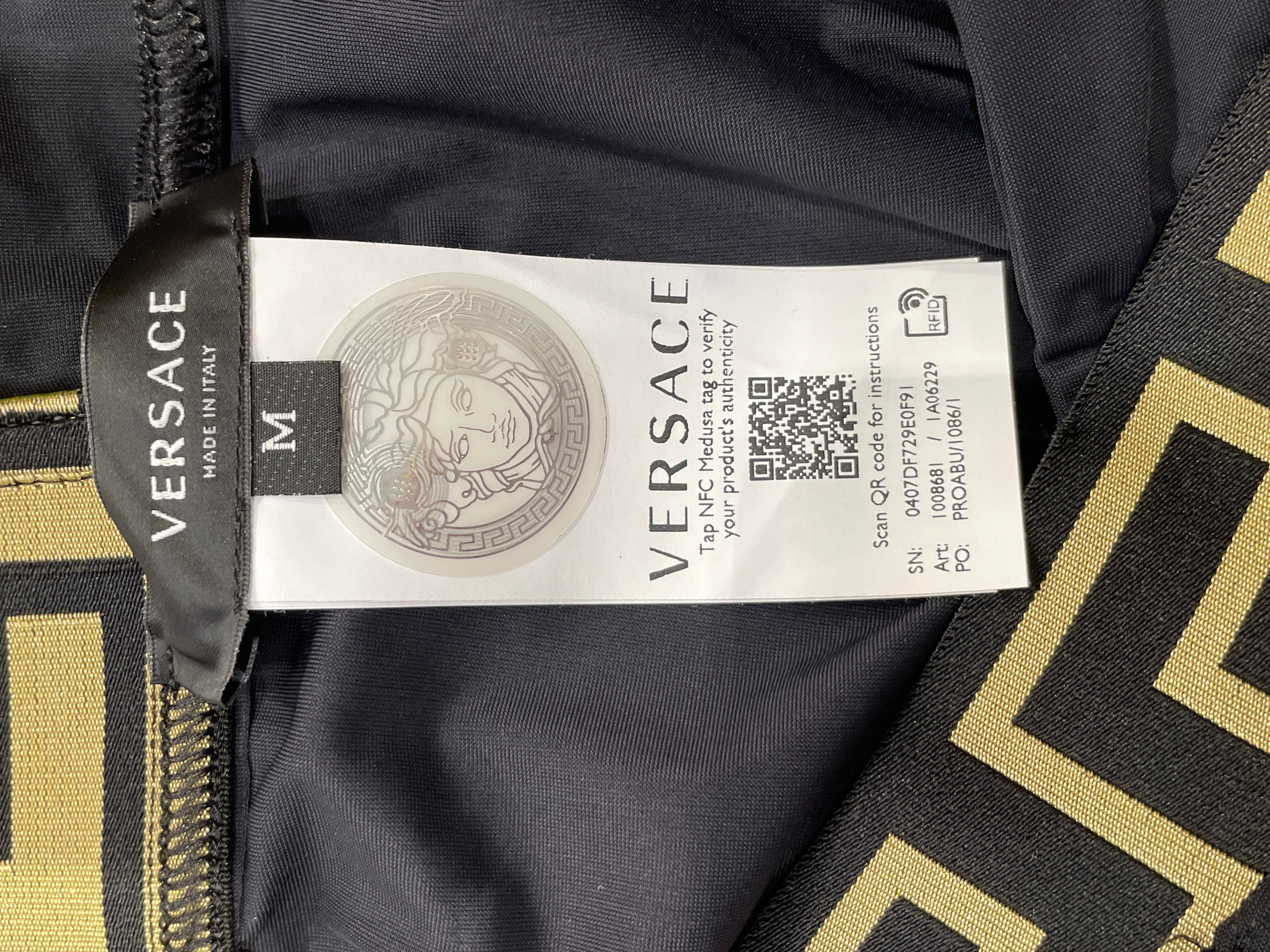 VERSACE/Bottoms/M/Nylon/BLK/leggings/GRECA-JACQUARD view 3