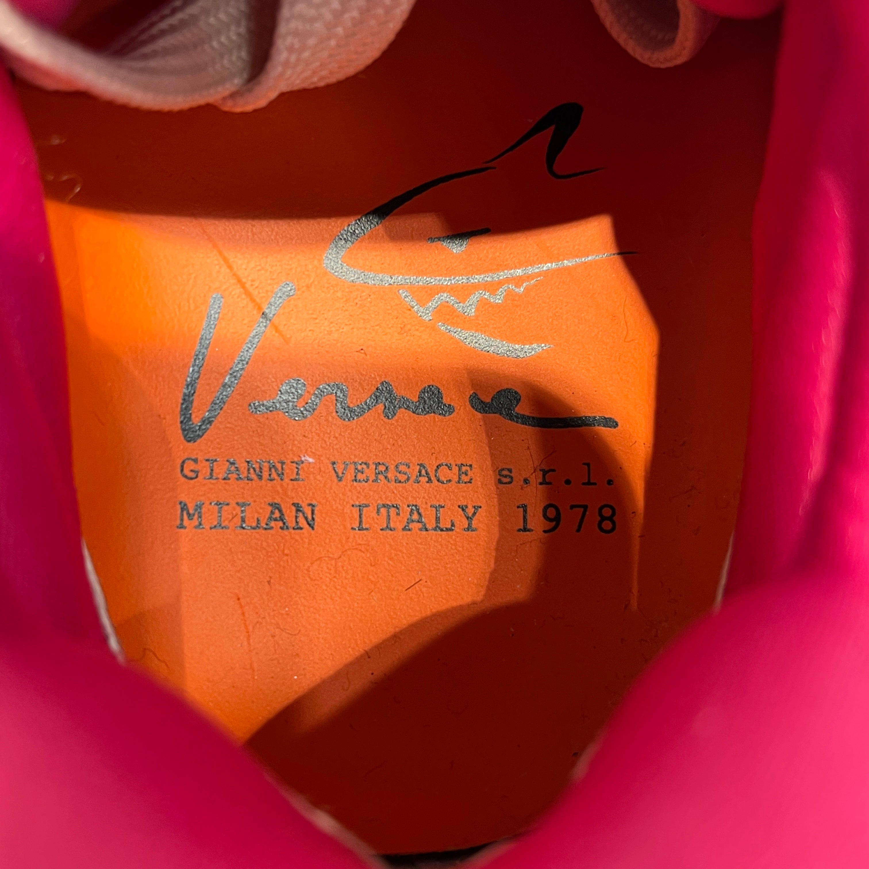 VERSACE/Low-Sneakers/EU 36.5/Leather/WHT/Squalo Pink Blue view 3